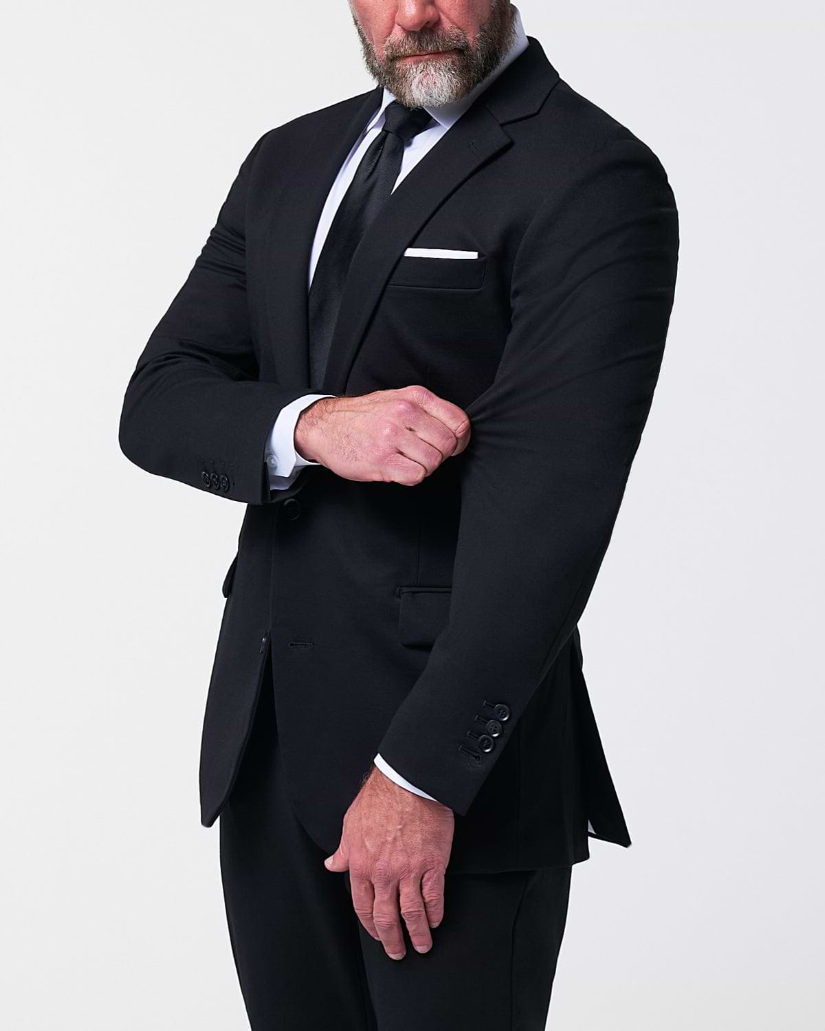 Athletic Fit Stretch Suit - Black