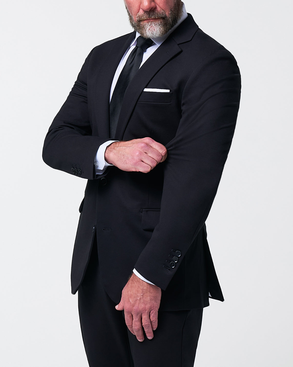 Athletic Fit Stretch Suit - Black