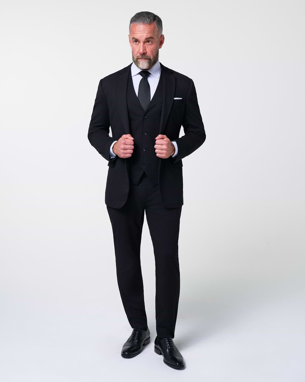 Athletic Fit Stretch Suit - Black