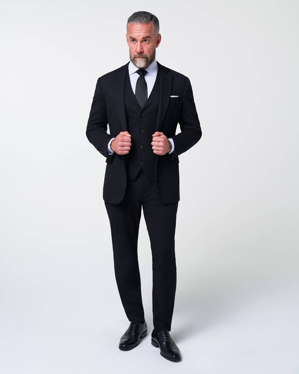 Athletic Fit Stretch Suit - Black