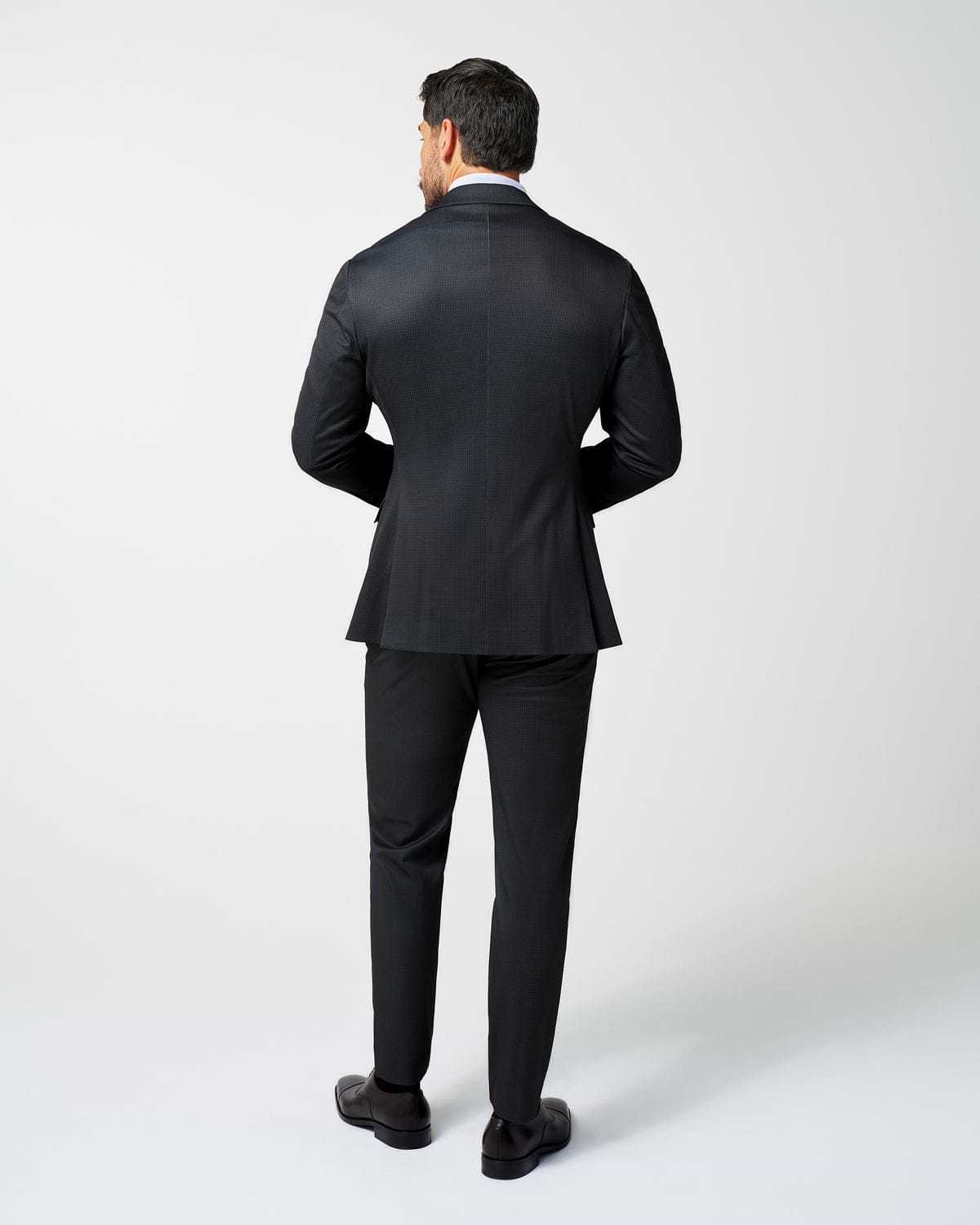 Athletic Fit Stretch Suit - Charcoal Microcheck
