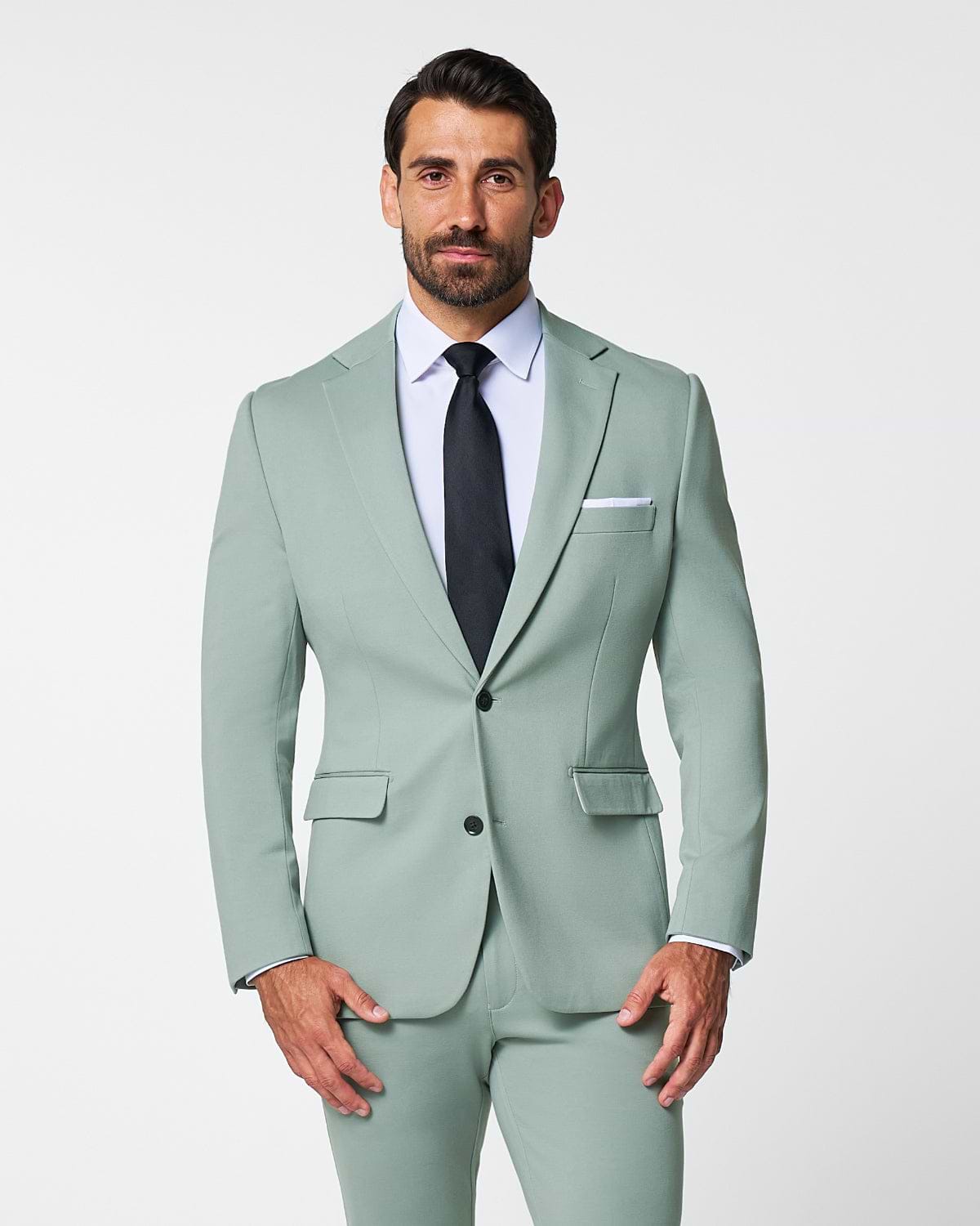 Athletic Fit Stretch Suit - Solid Dusty Sage