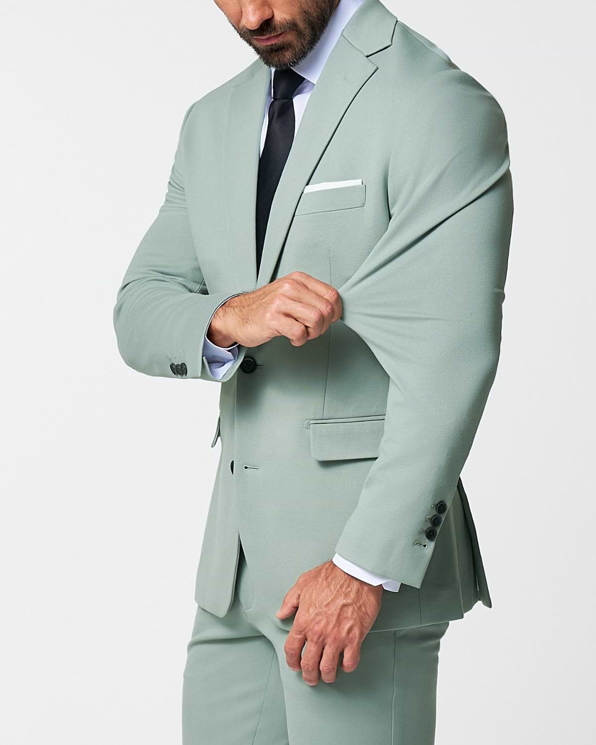 Athletic Fit Stretch Suit - Solid Dusty Sage