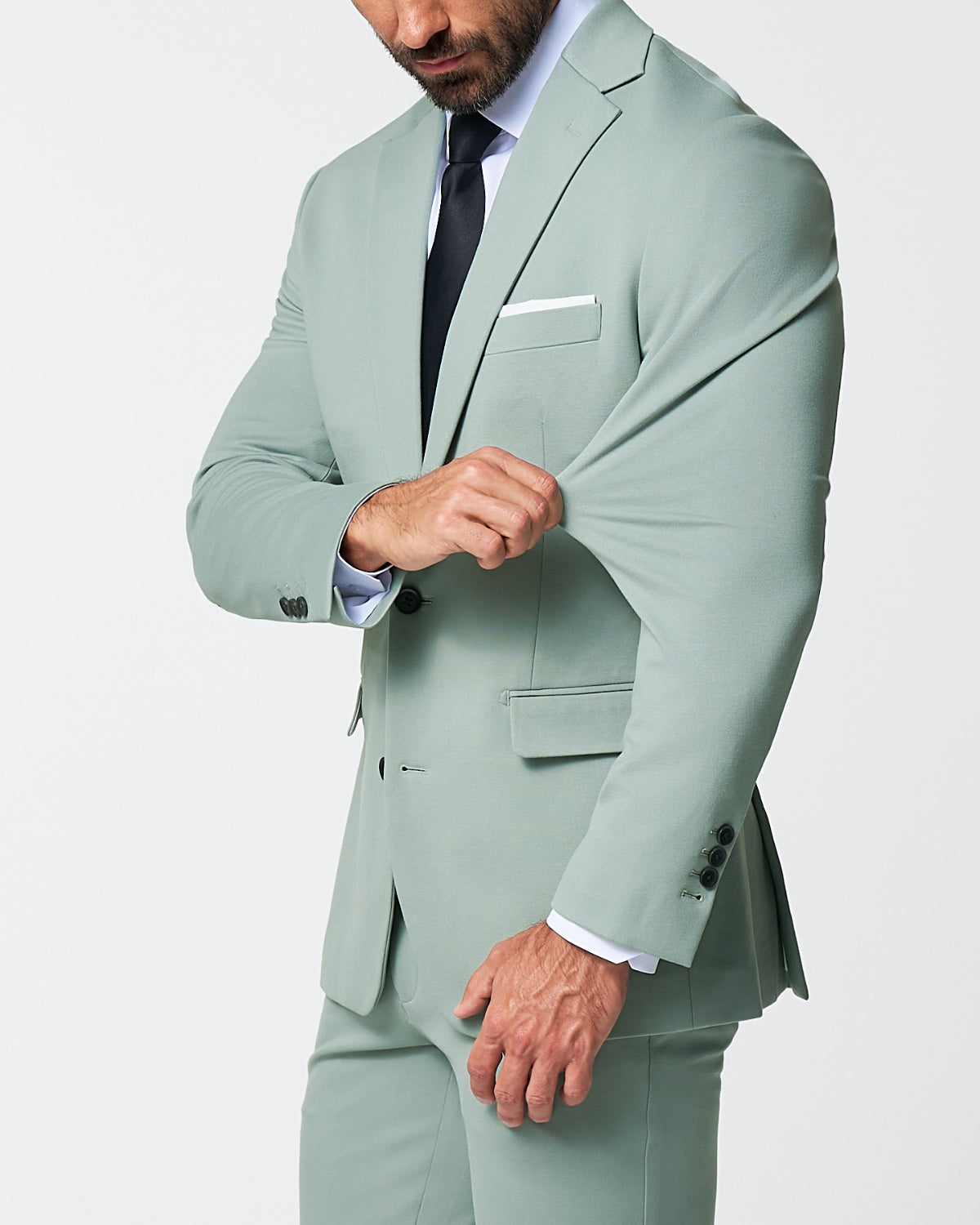 Athletic Fit Stretch Suit - Solid Dusty Sage