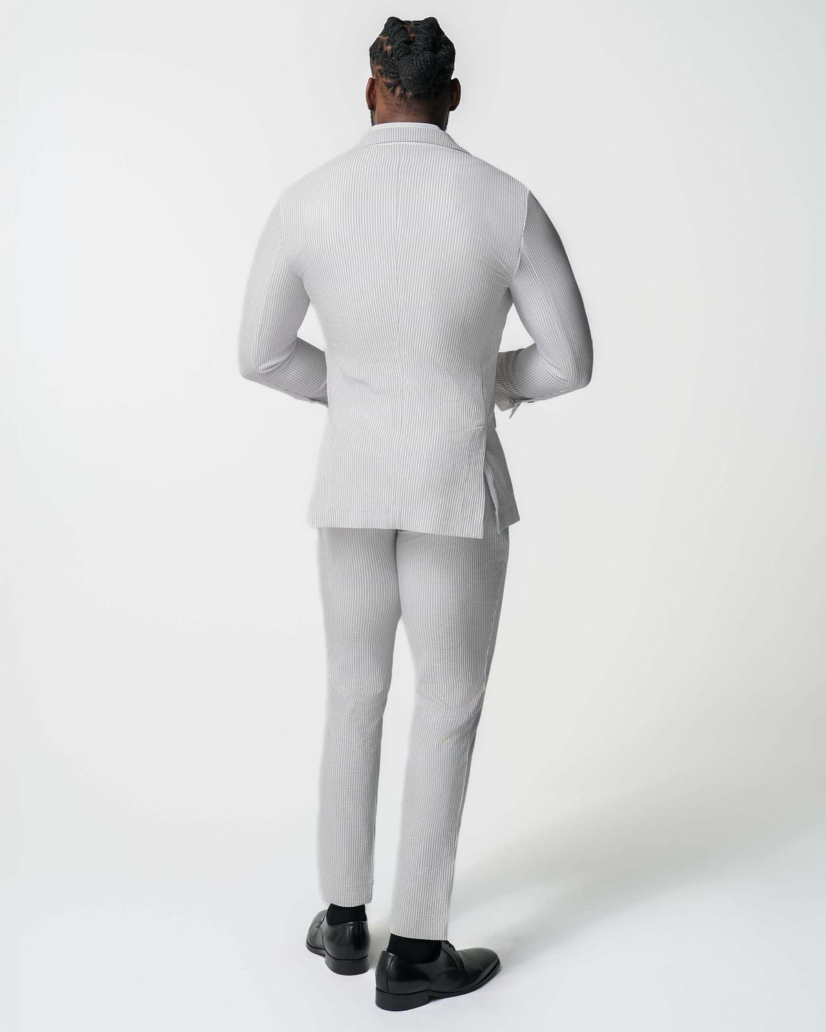 Athletic Fit Stretch Suit - Grey Seersucker