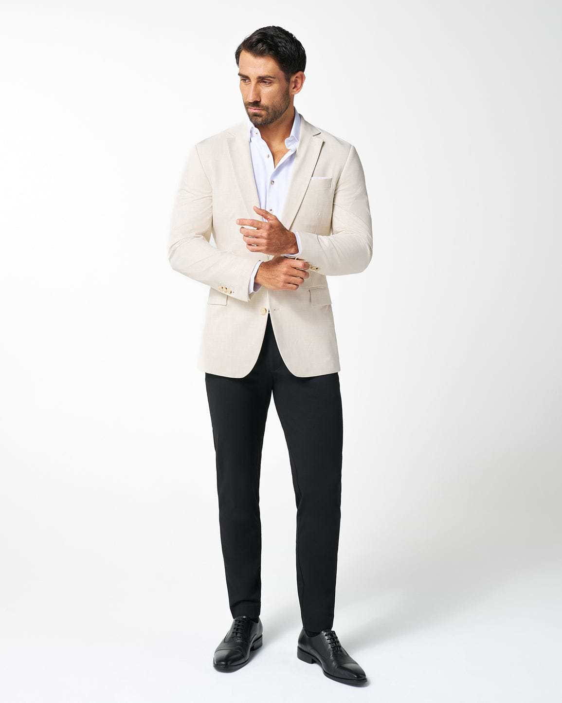 Athletic Fit Stretch Blazer - Lightweight Heathered Bamboo