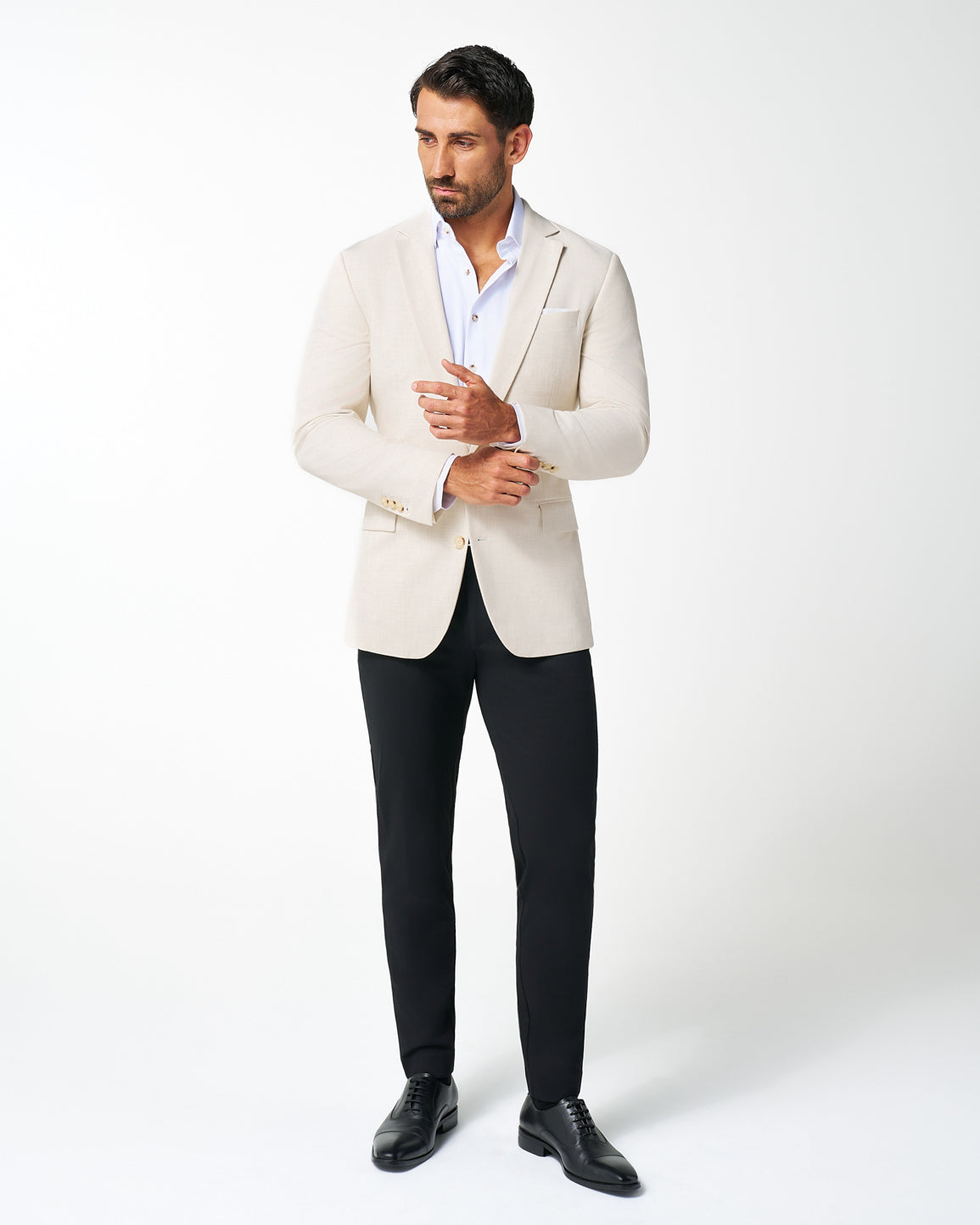 Athletic Fit Stretch Blazer - Lightweight Heathered Bamboo