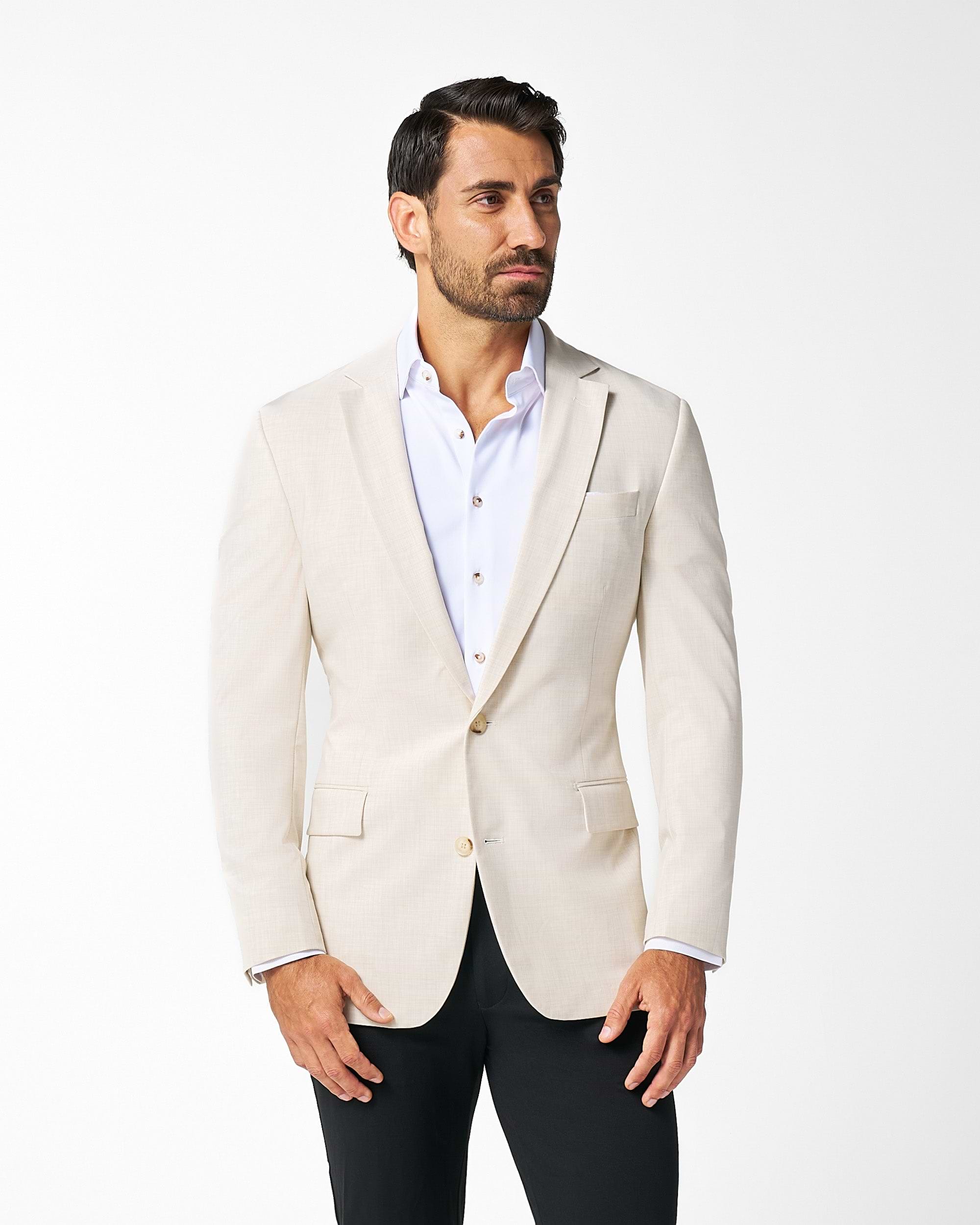 Athletic Fit Stretch Blazer - Lightweight Heathered Bamboo