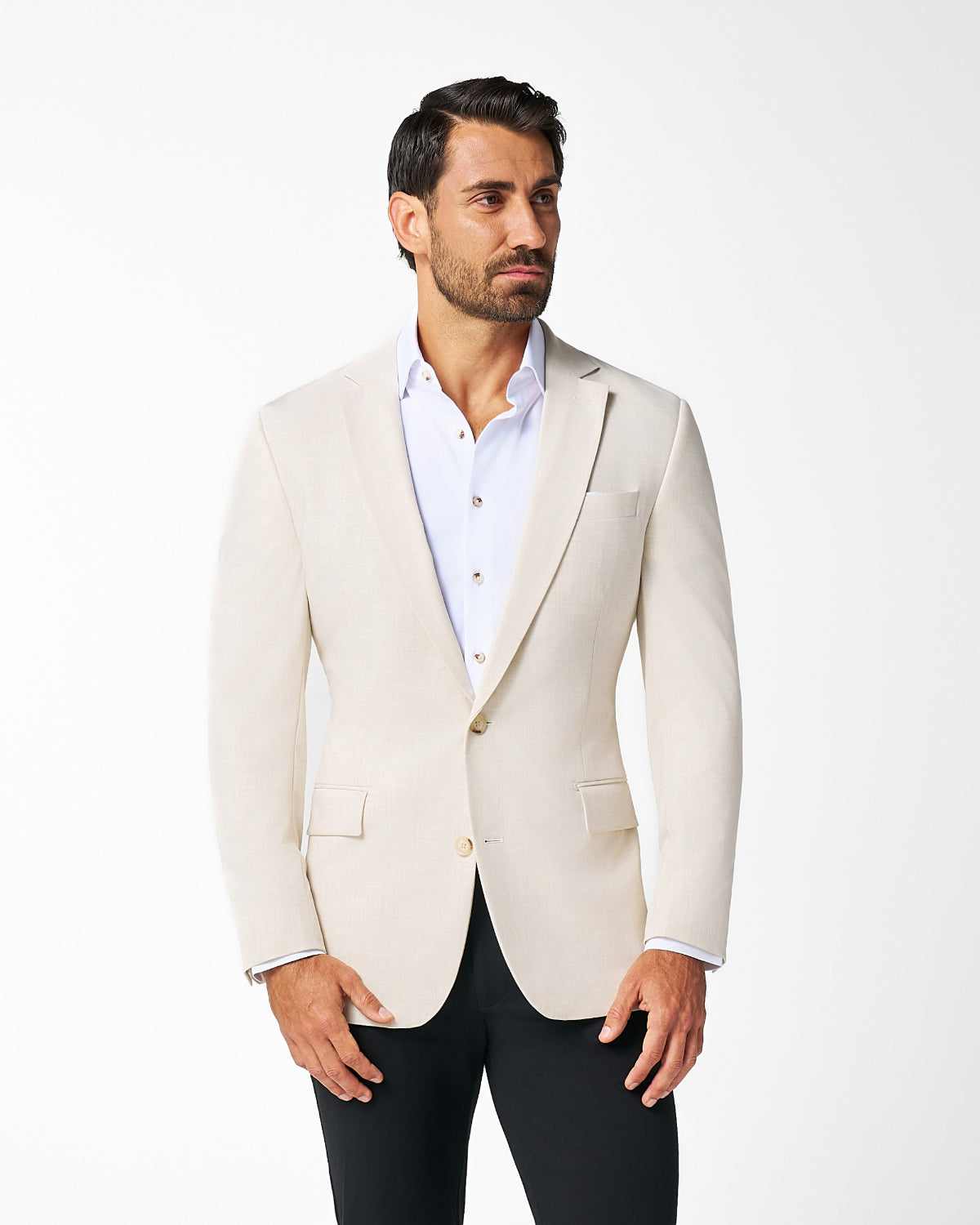 Athletic Fit Stretch Blazer - Lightweight Heathered Bamboo