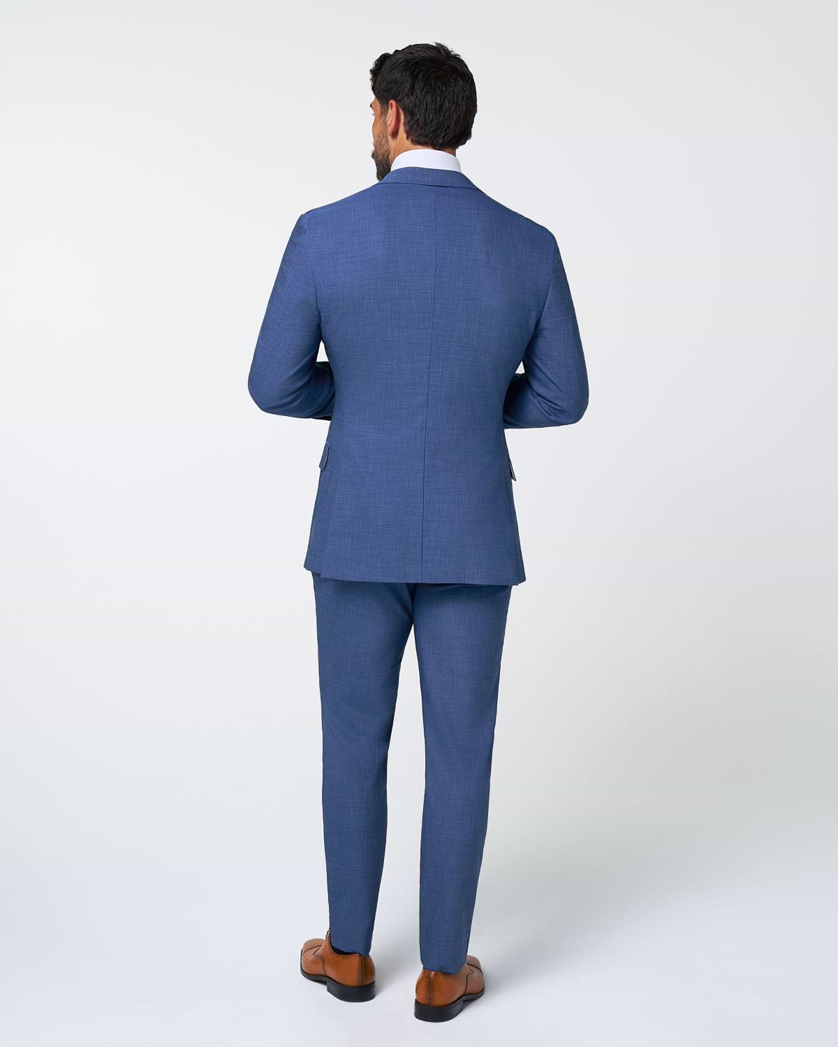 Athletic Fit Stretch Suit - Heathered Blue