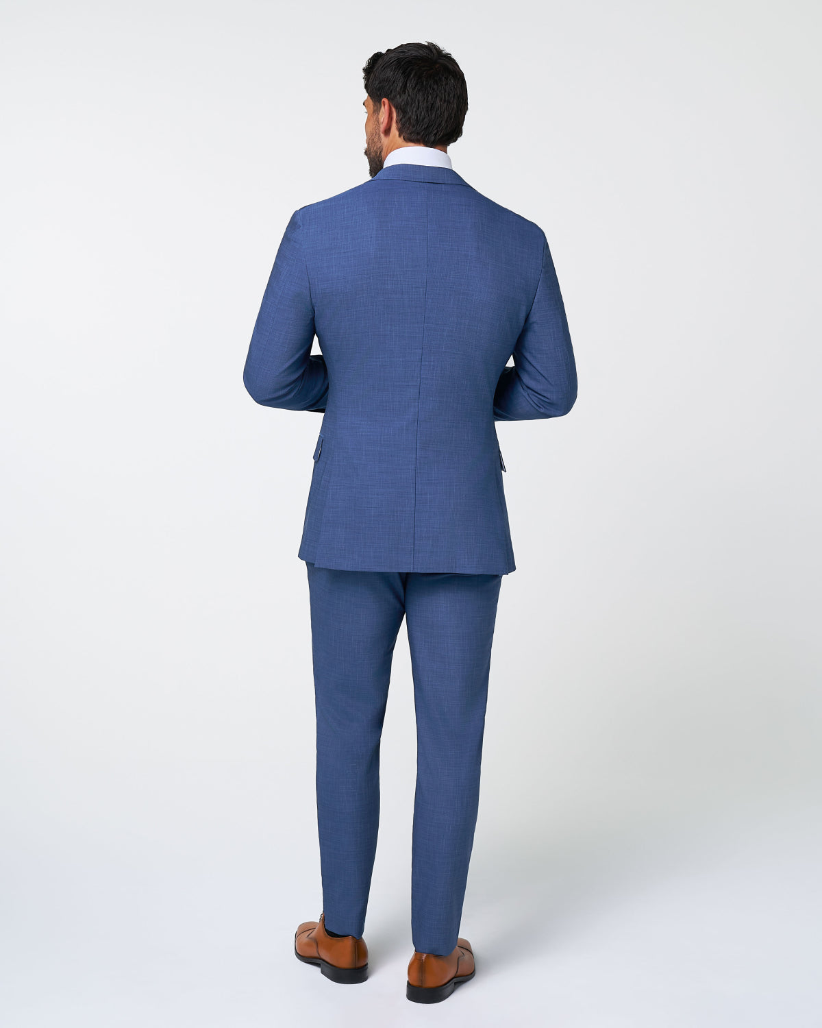 Athletic Fit Stretch Suit - Heathered Blue