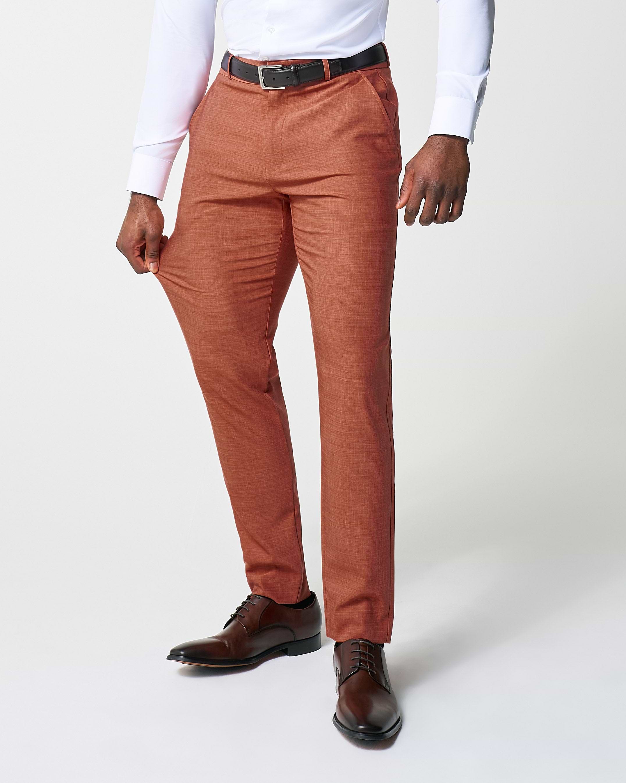 Athletic Fit Stretch Suit - Heathered Burnt Orange