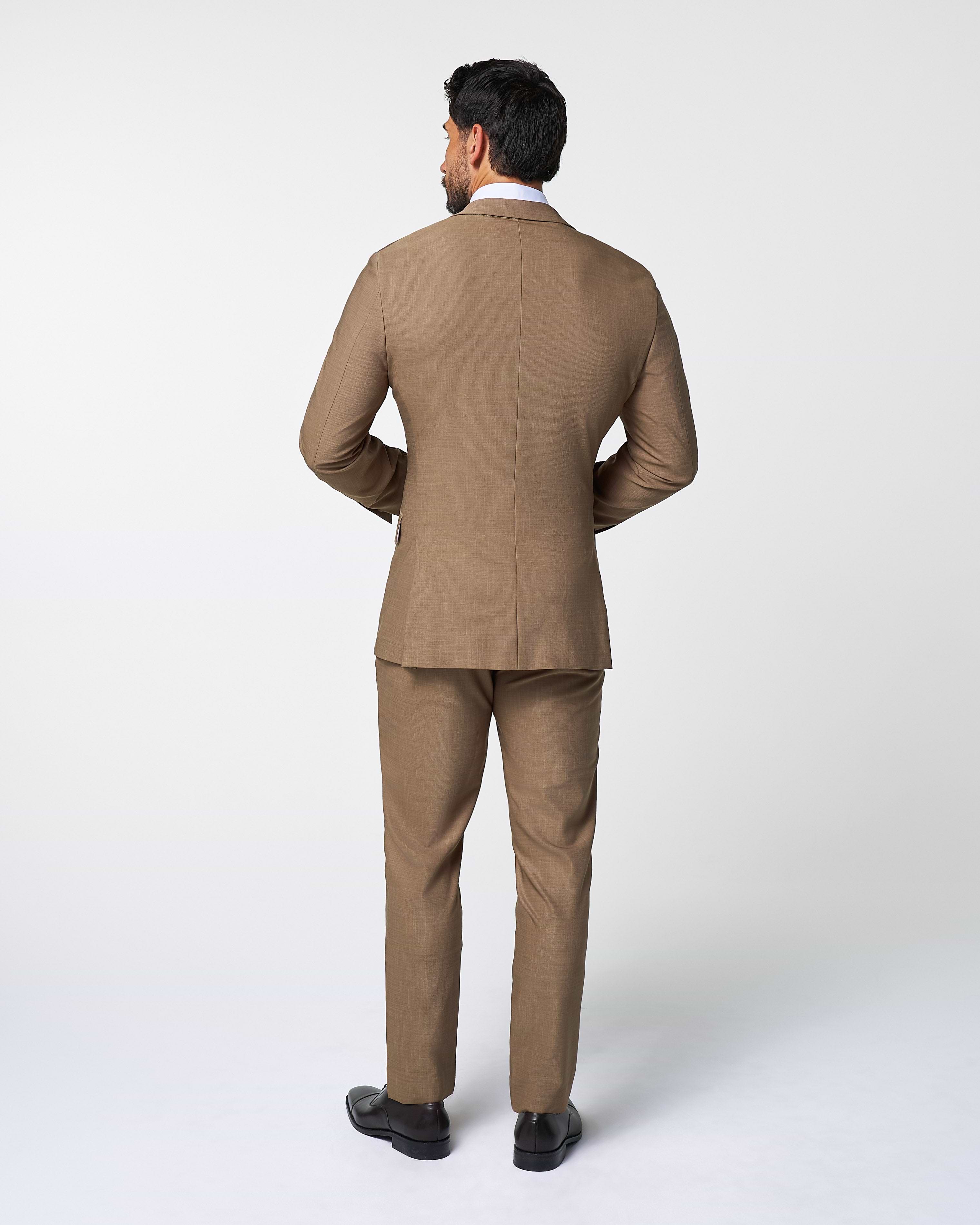 Athletic Fit Stretch Suit - Heathered Cappuccino