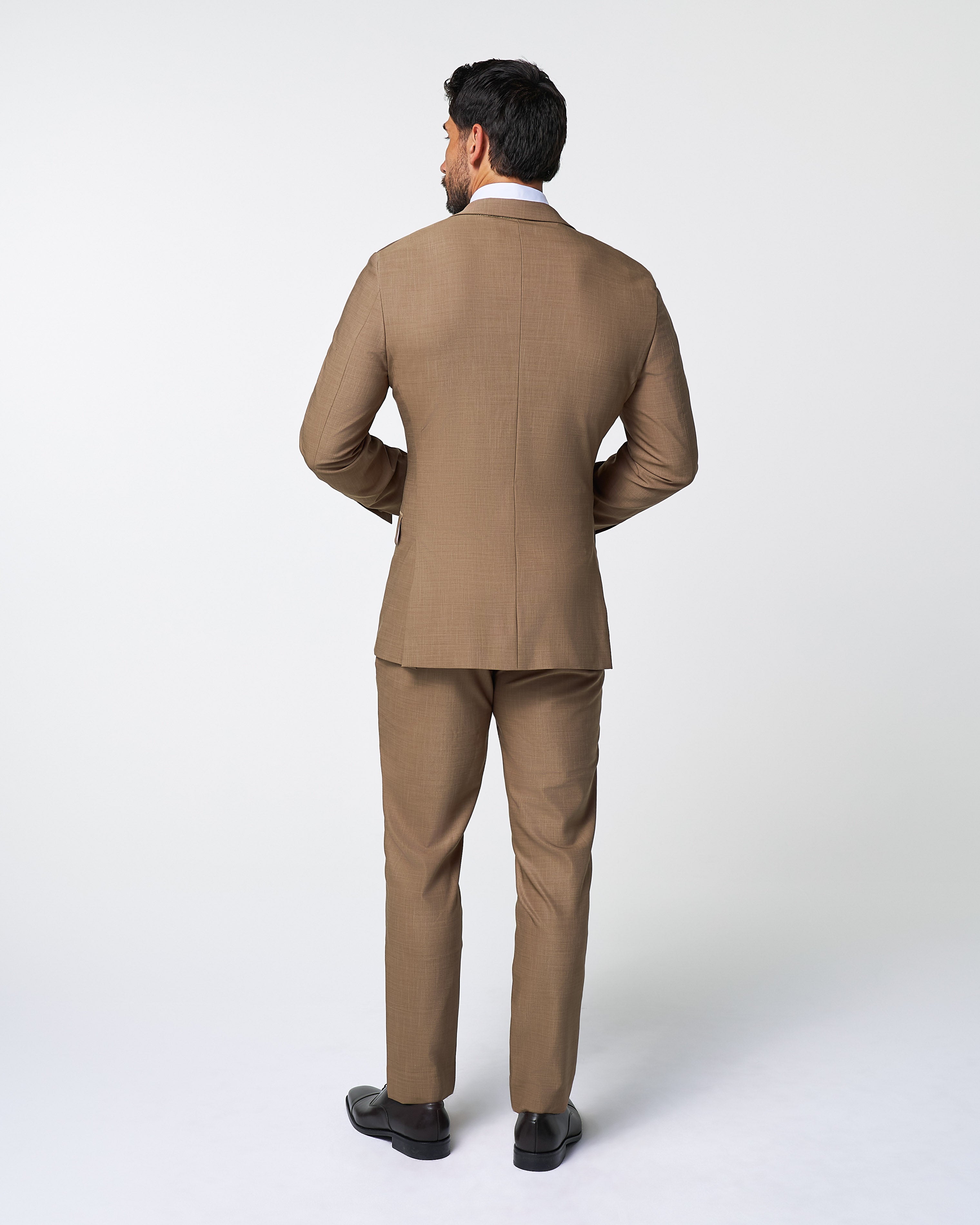 Athletic Fit Stretch Suit - Heathered Cappuccino