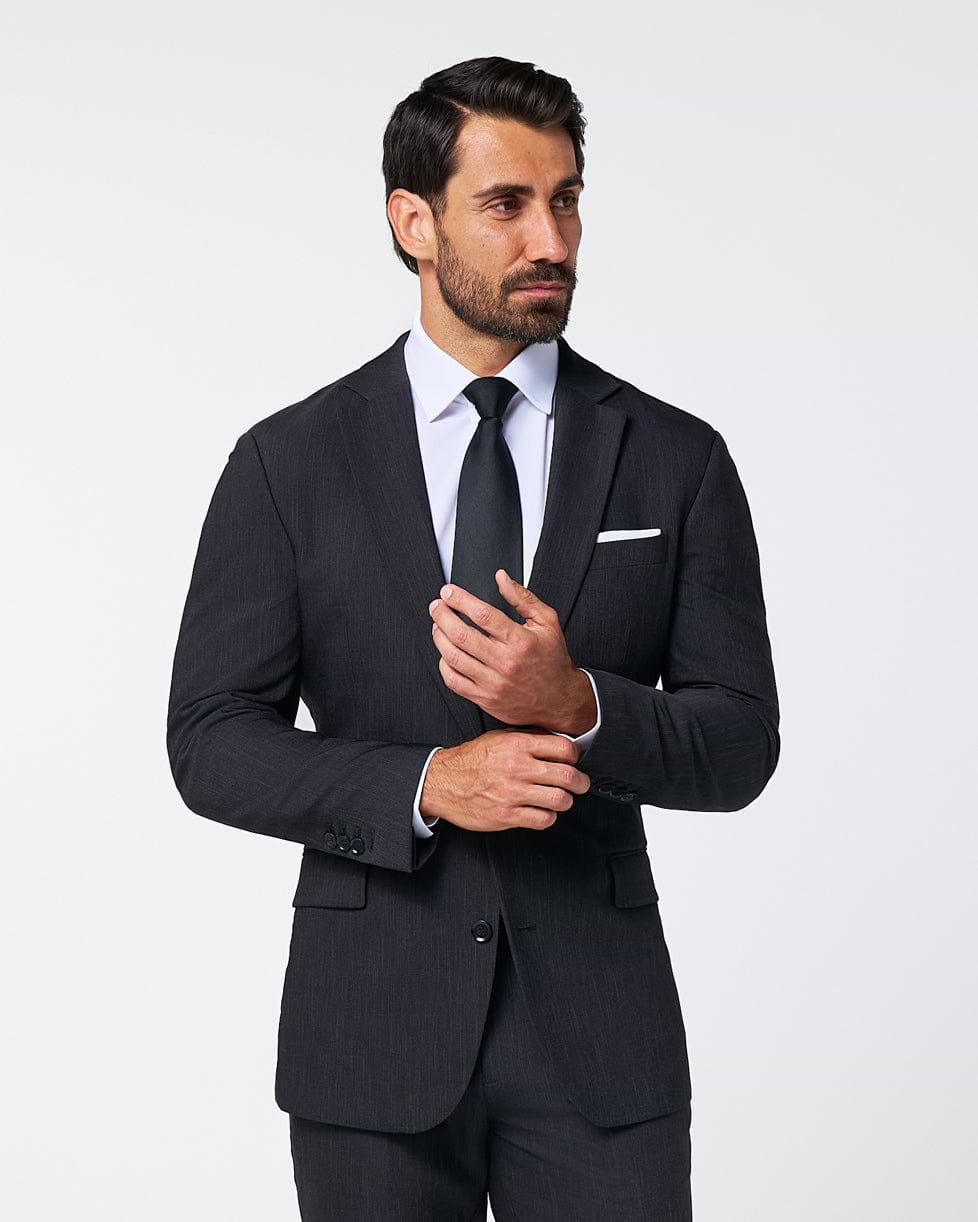 Athletic Fit Stretch Blazer - Heathered Charcoal