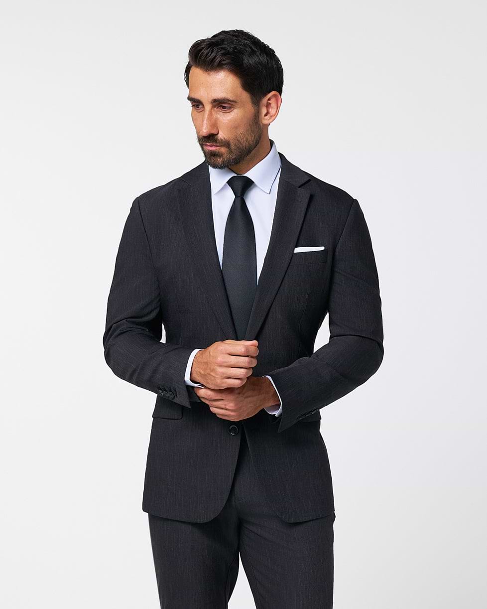 Athletic Fit Stretch Blazer - Heathered Charcoal