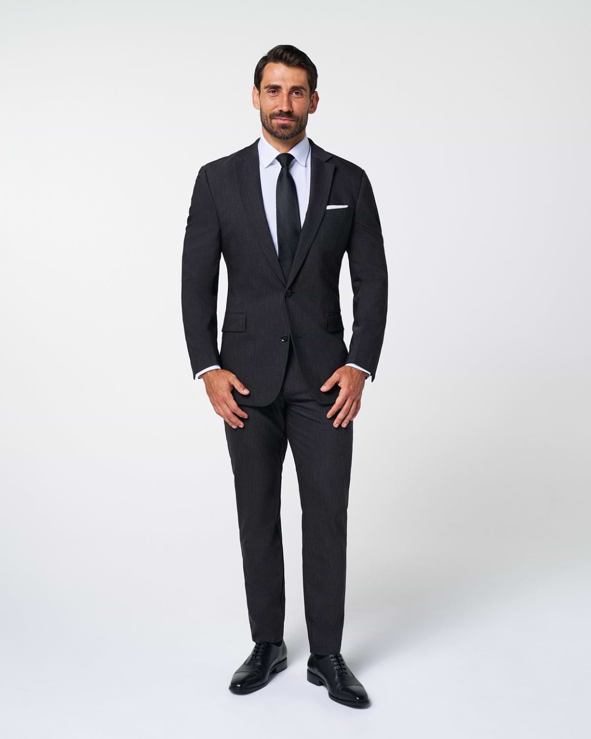 Athletic Fit Stretch Blazer - Heathered Charcoal