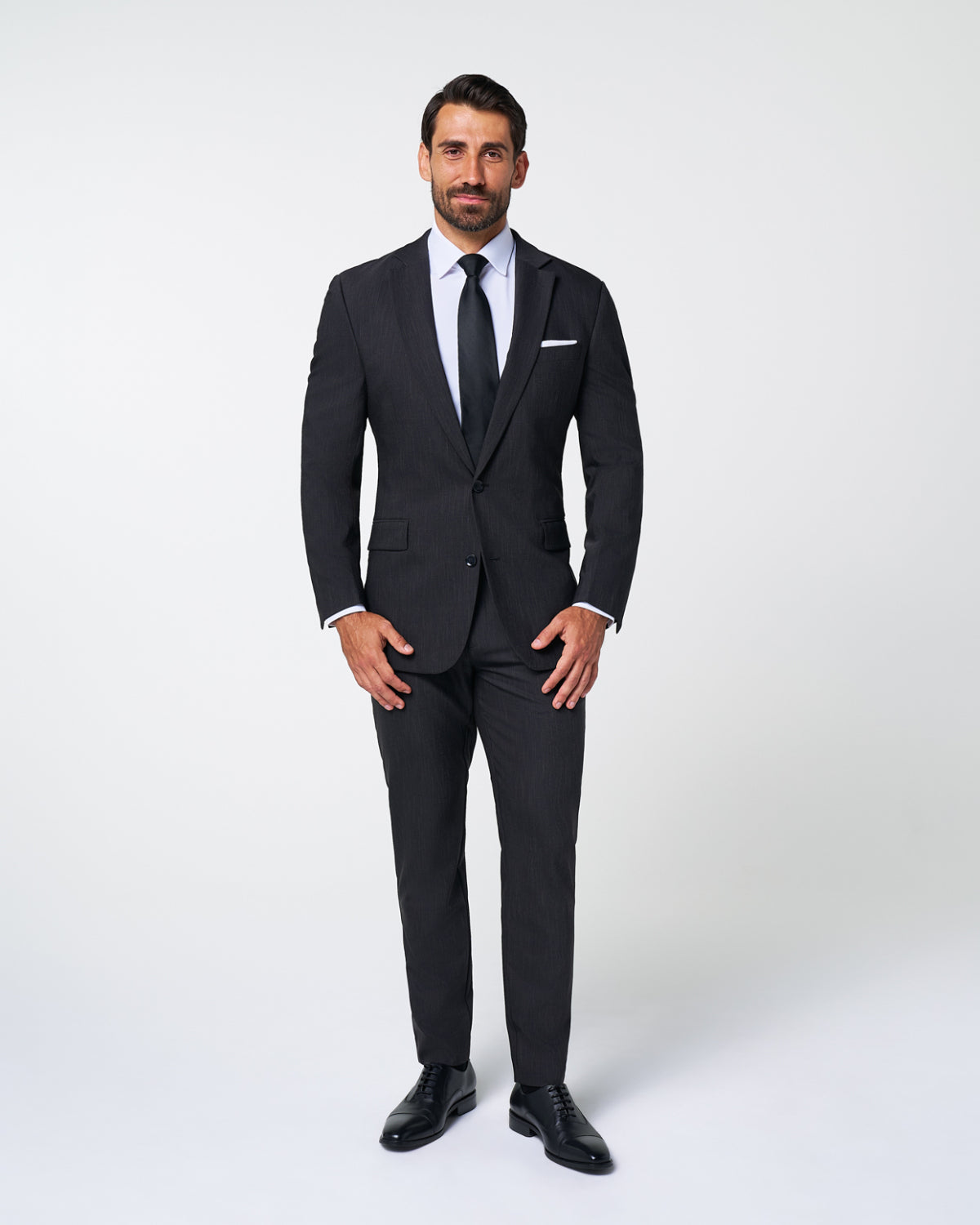 Athletic Fit Stretch Blazer - Heathered Charcoal