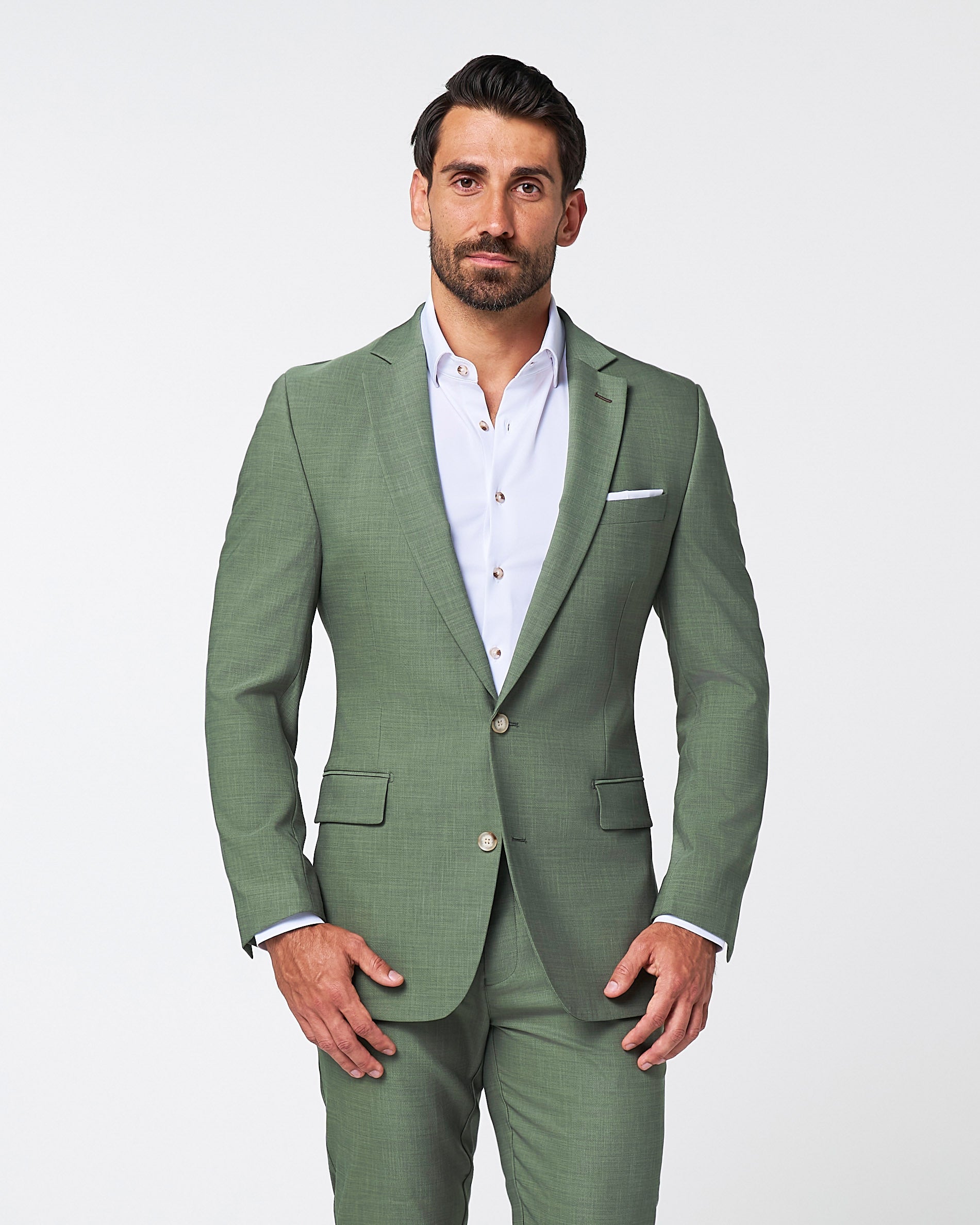 Athletic Fit Stretch Blazer - Heathered Forest Green