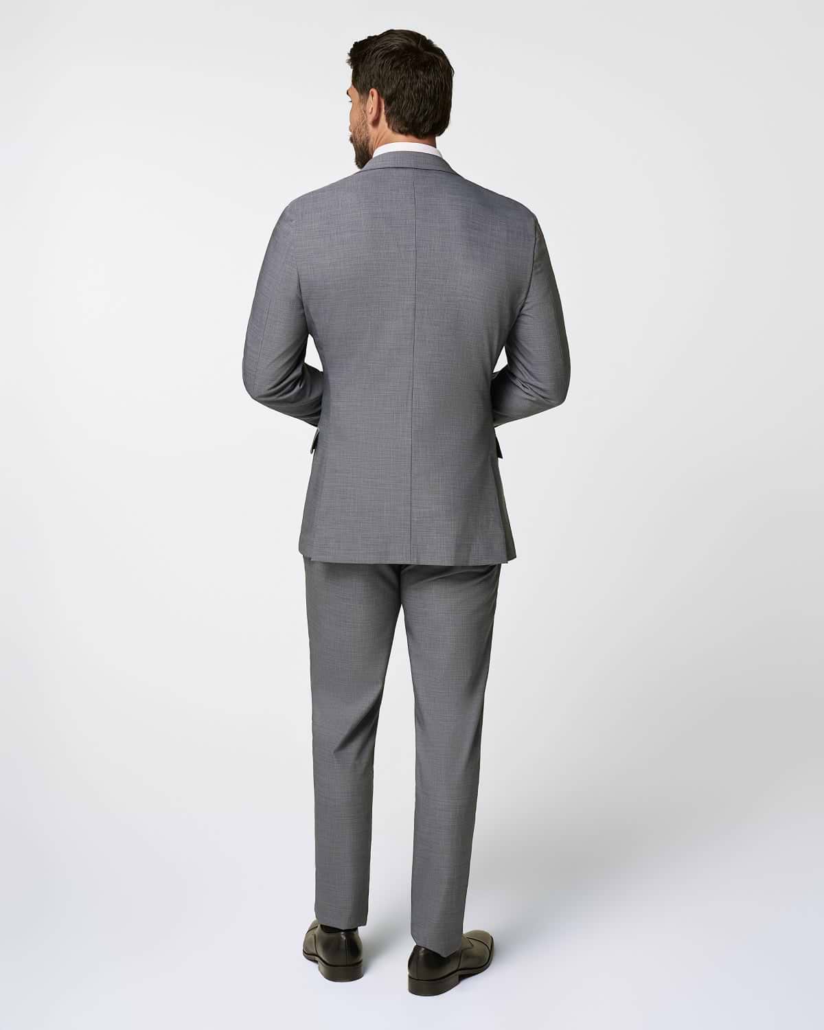 Athletic Fit Stretch Suit - Heathered Grey