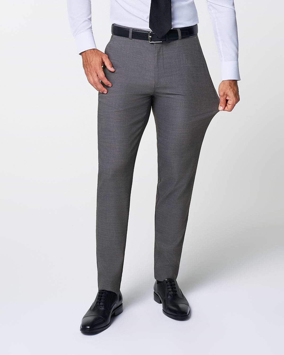 Athletic Fit Stretch Suit - Heathered Grey