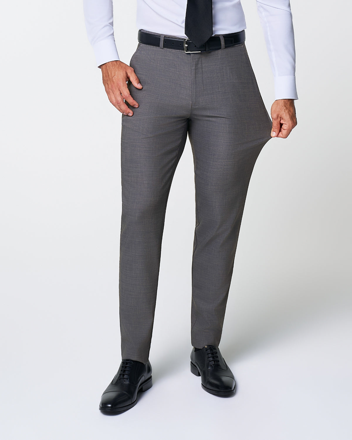 Athletic Fit Stretch Suit - Heathered Grey