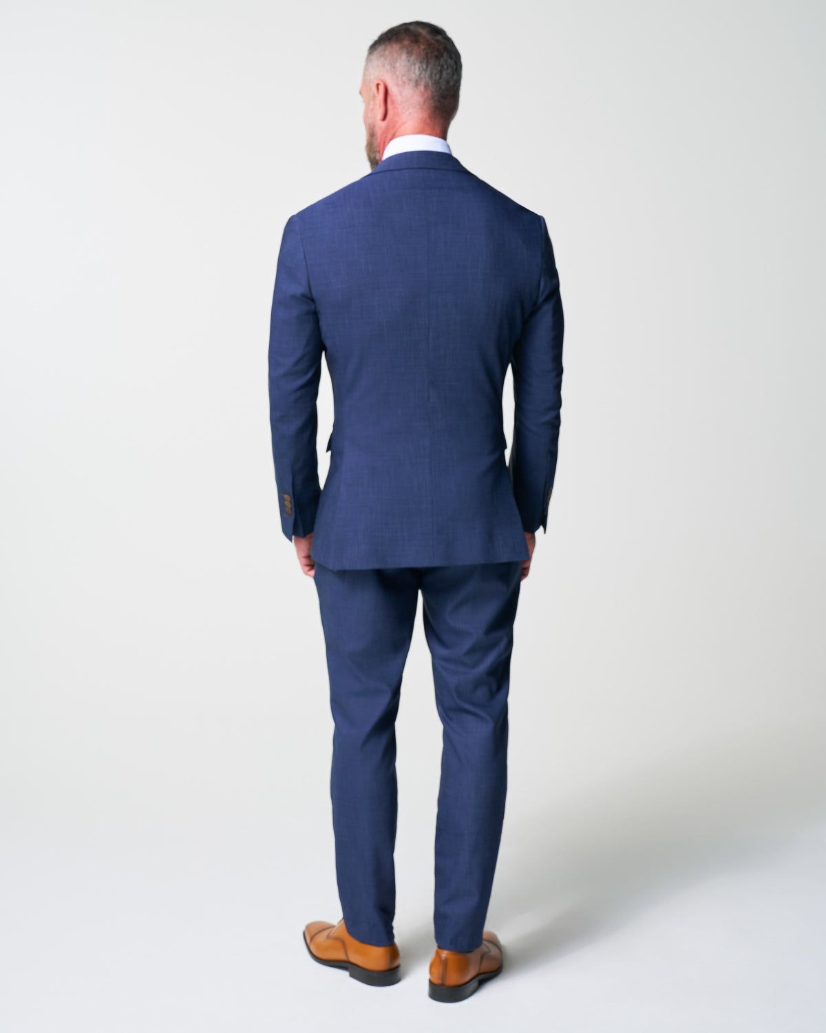 Athletic Fit Stretch Suit - Heathered Navy