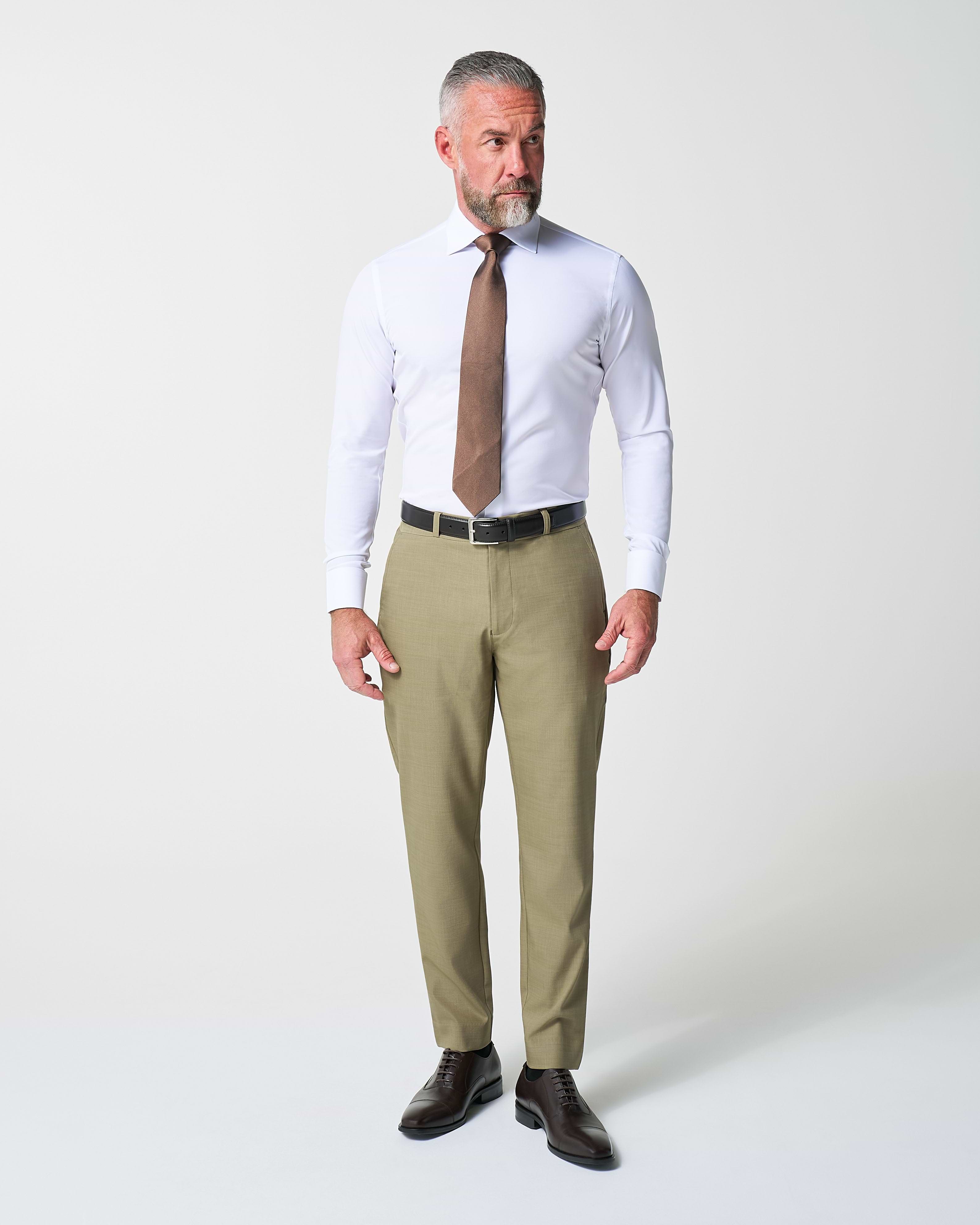 Athletic Fit Stretch Suit - Heathered Olive