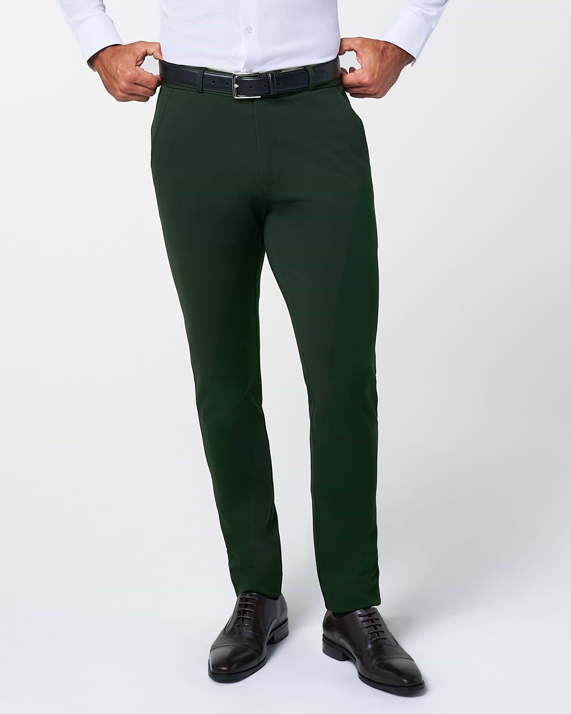 Athletic Fit Stretch Suit - Solid Hunter Green