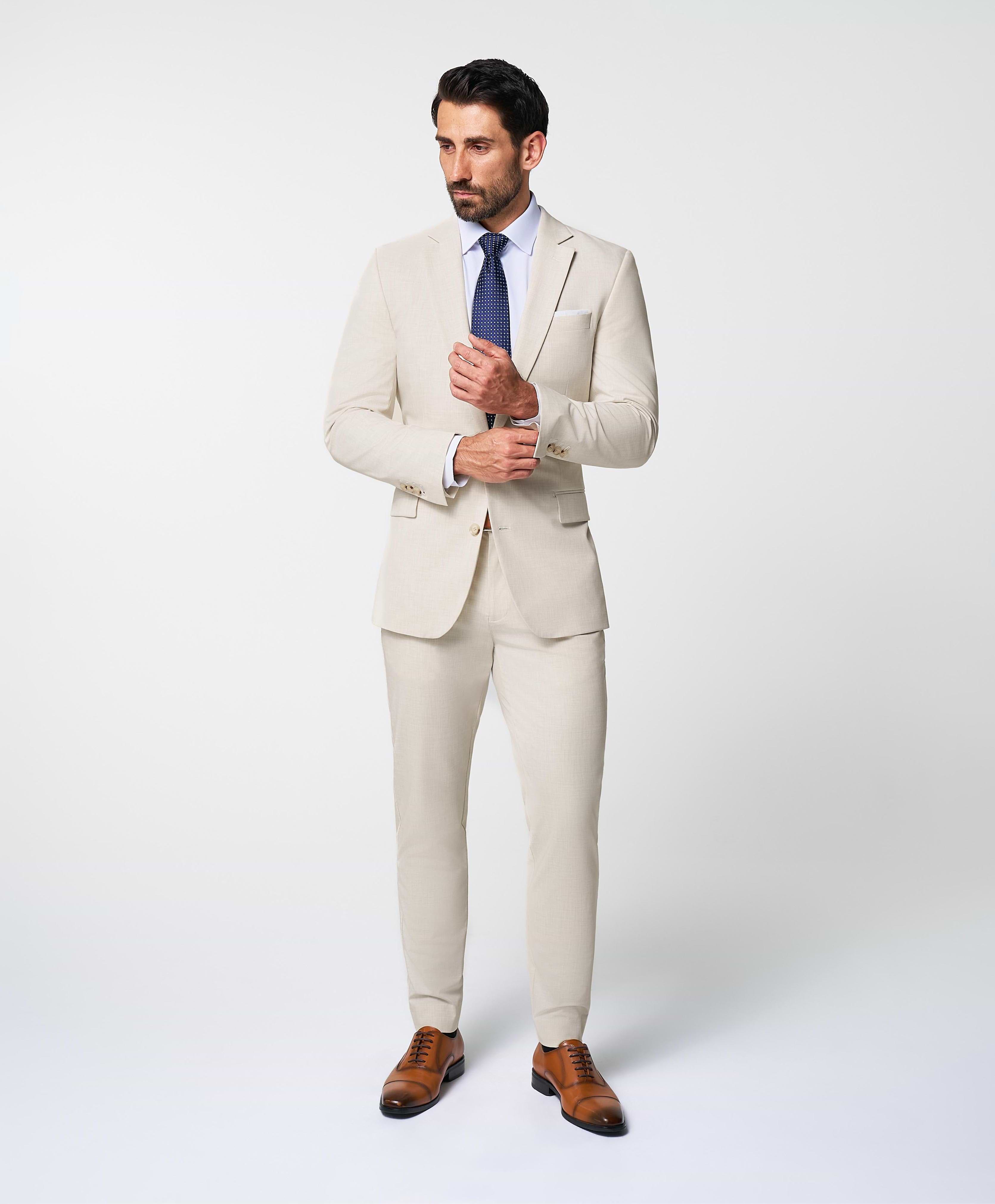 Athletic Fit Stretch Suit - Lightweight Heathered Bamboo