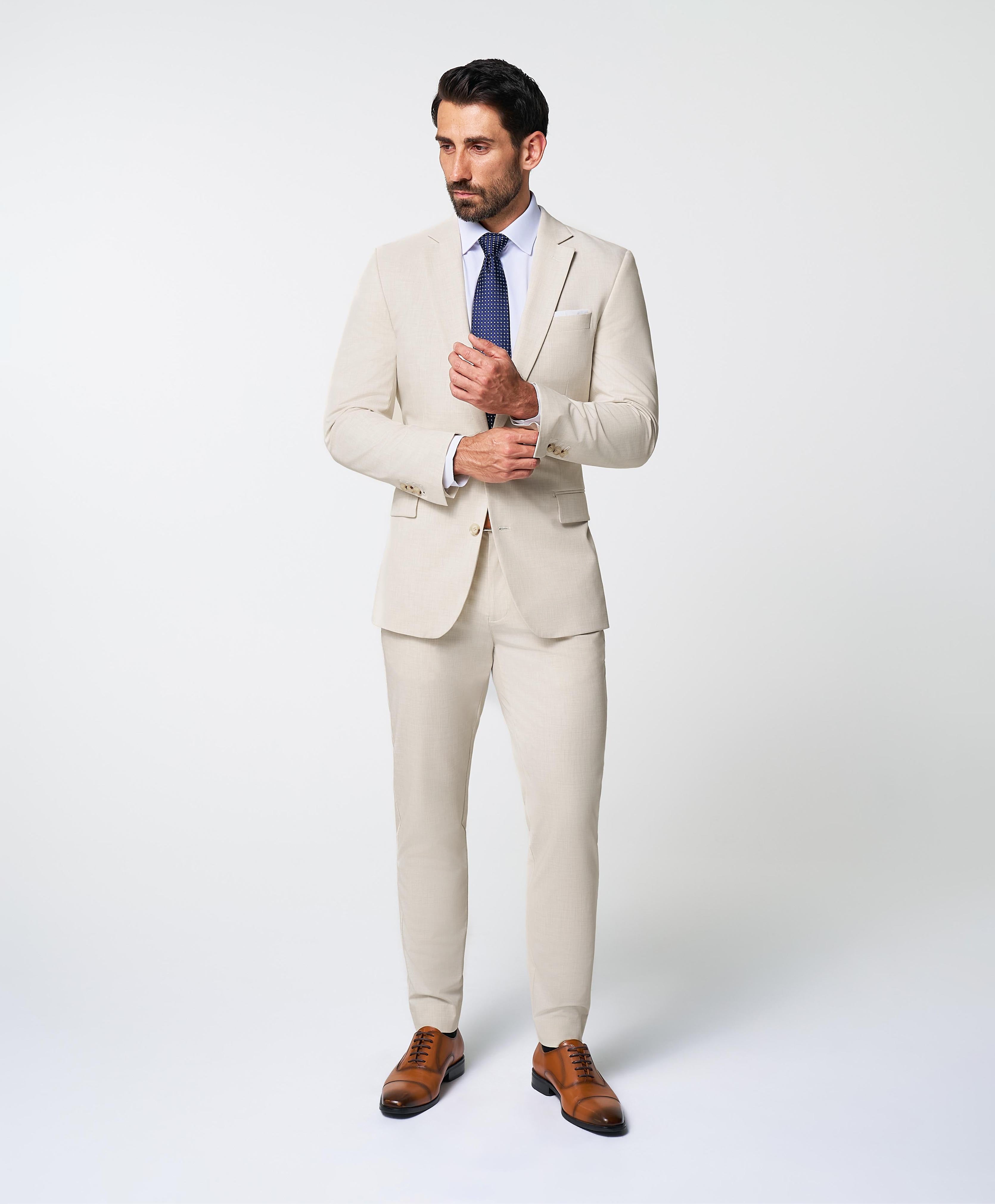 Athletic Fit Stretch Suit - Lightweight Heathered Bamboo