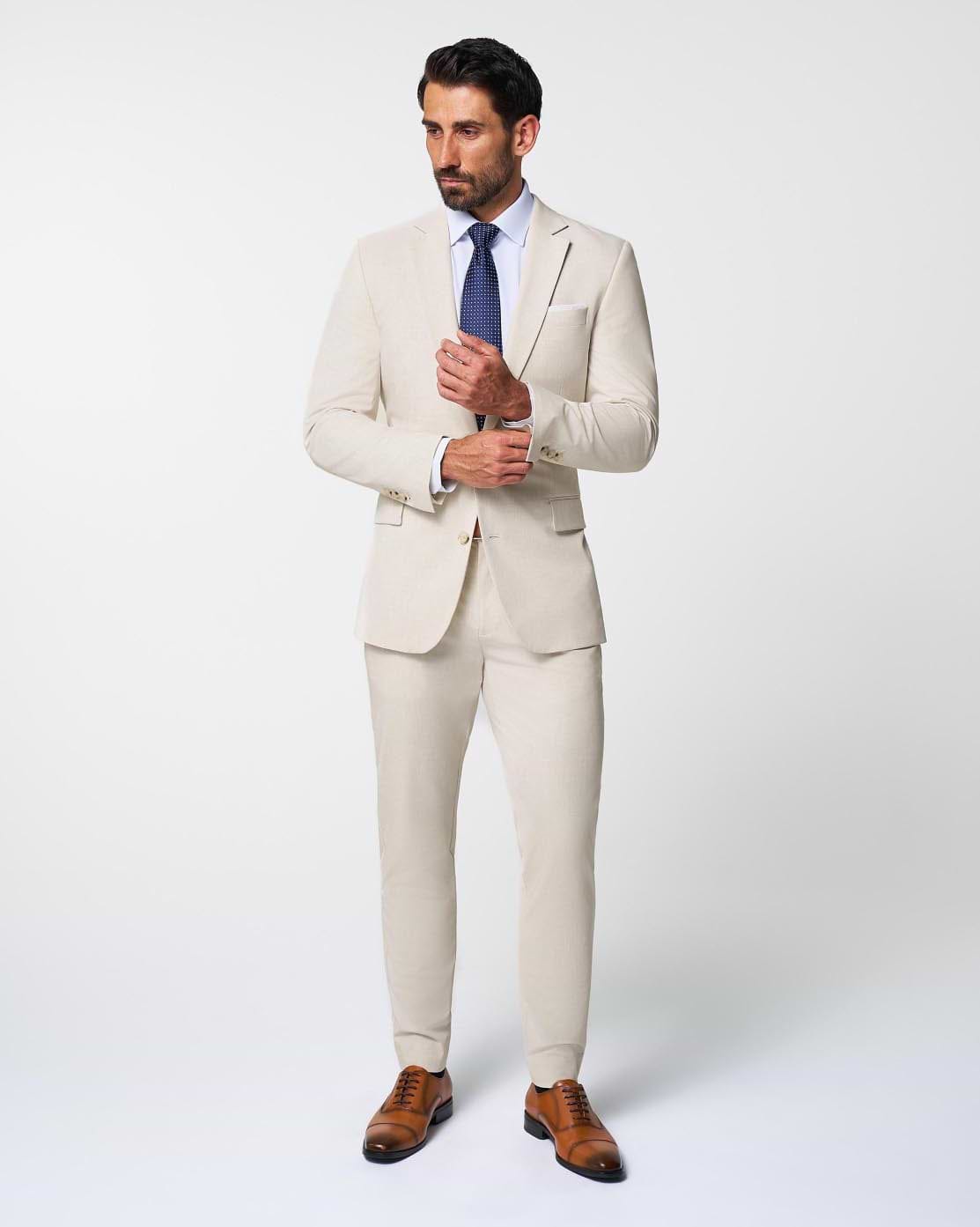 Athletic Fit Stretch Suit - Lightweight Heathered Bamboo