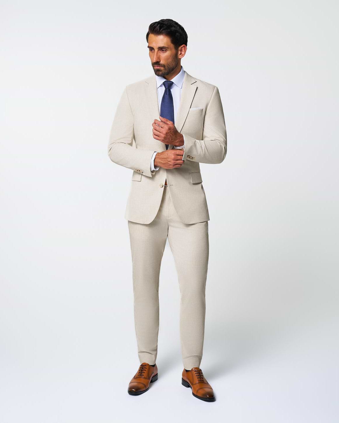 Athletic Fit Stretch Suit - Lightweight Heathered Bamboo