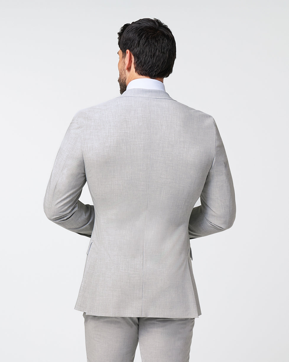 Athletic Fit Stretch Blazer - Lightweight Heathered Light Grey