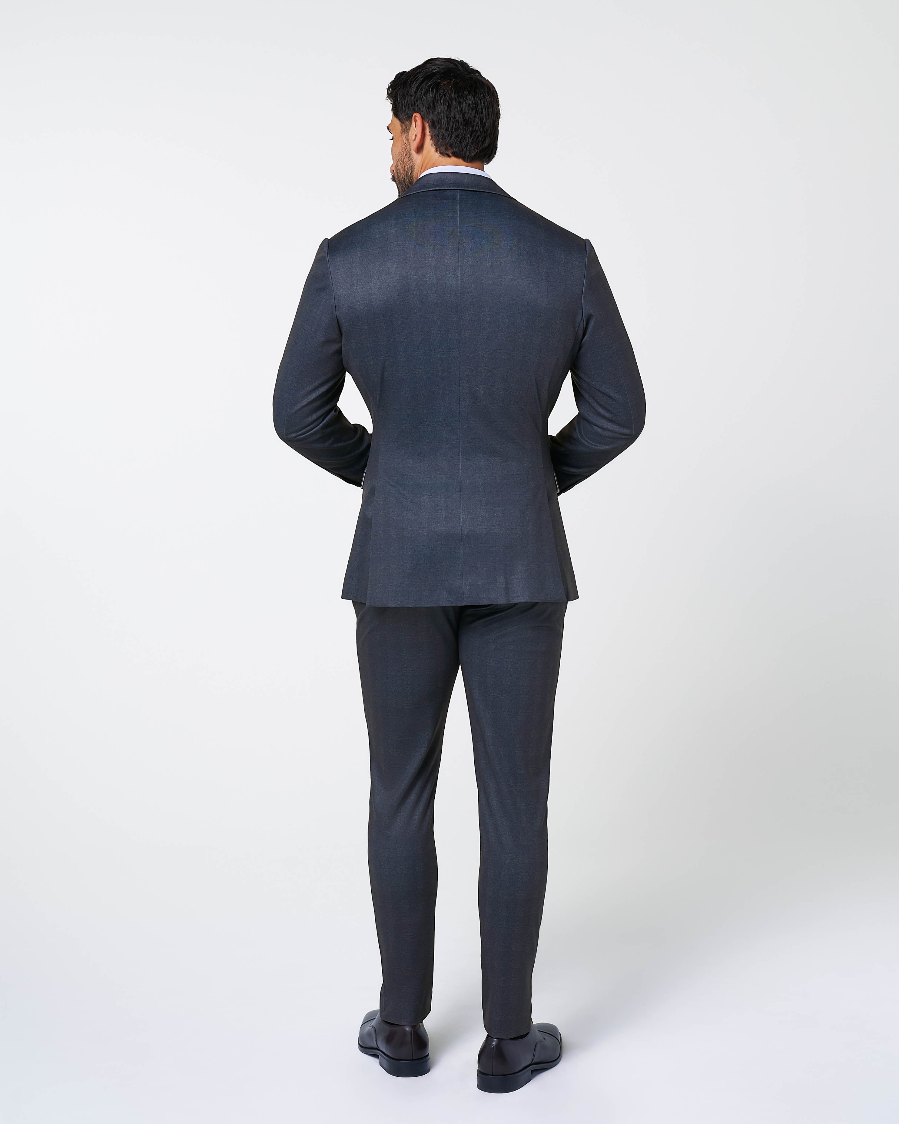 Athletic Fit Stretch Suit - Midnight Navy Plaid