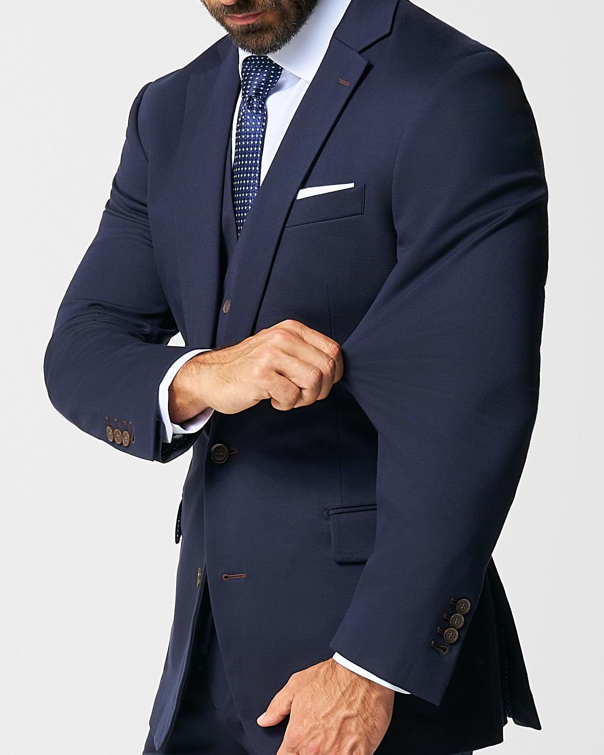 Athletic Fit Stretch Suit - Navy