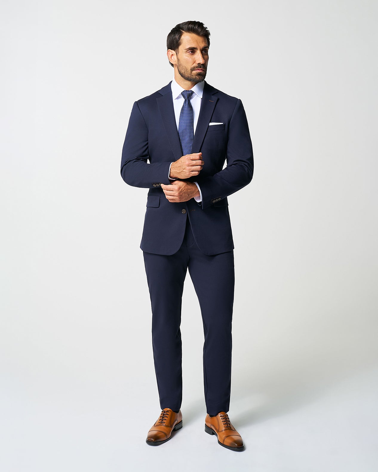 Athletic Fit Stretch Suit - Navy