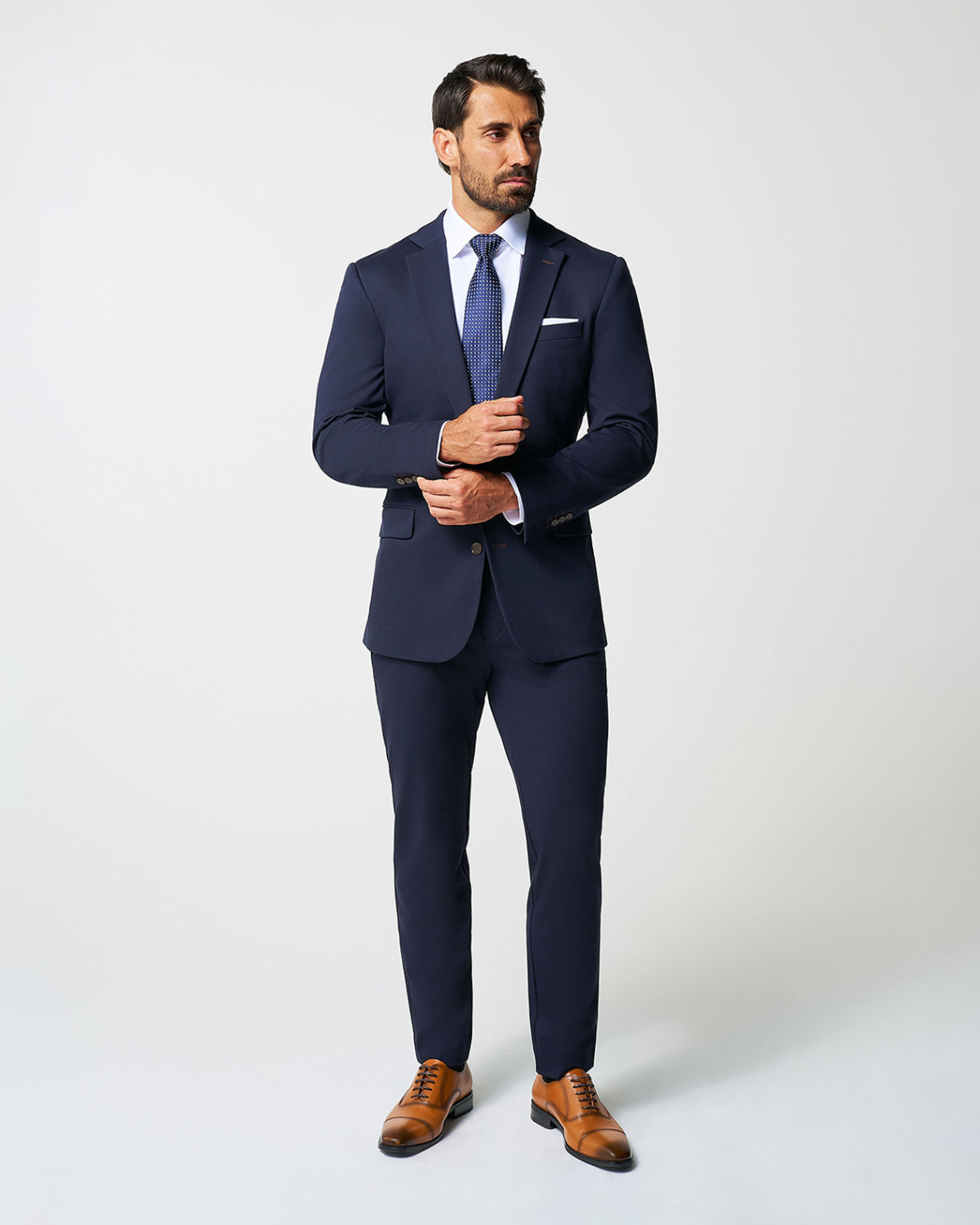 Athletic Fit Stretch Suit - Navy