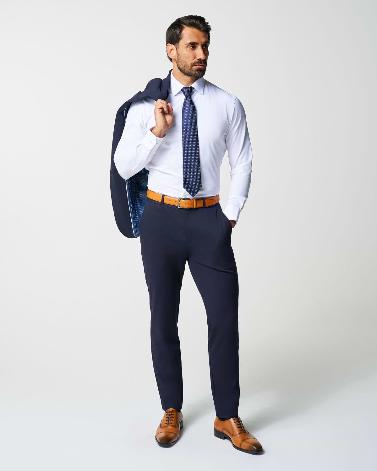 Athletic Fit Stretch Suit - Navy