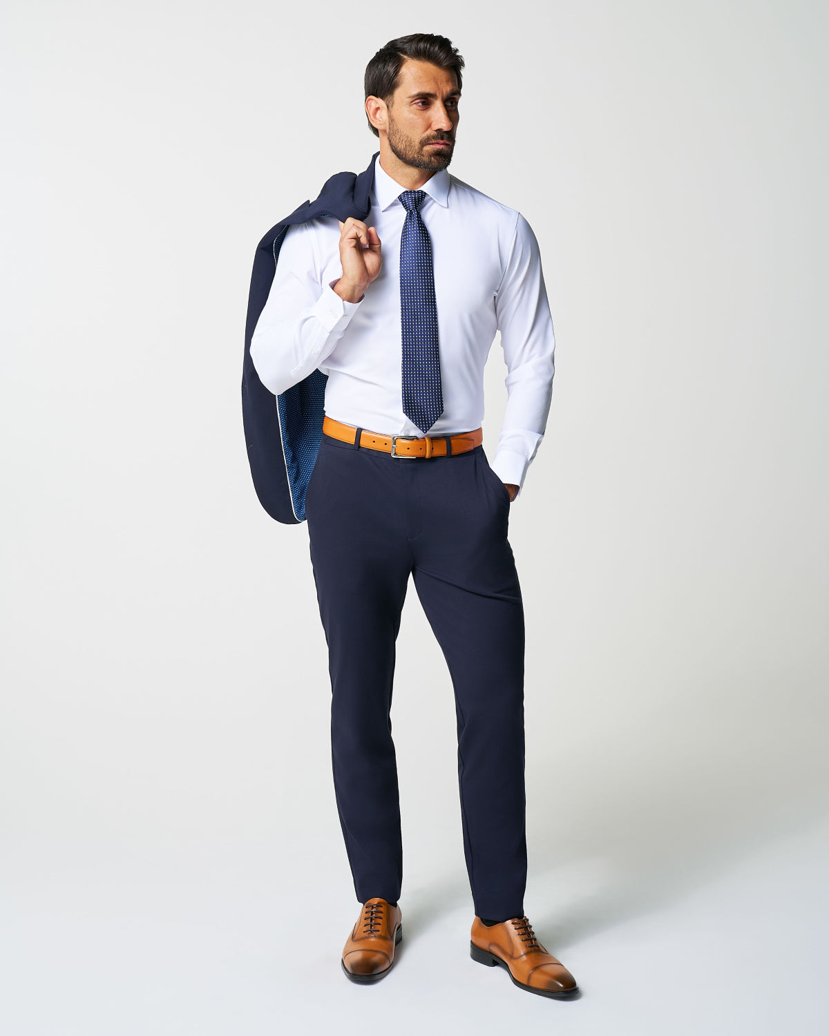 Athletic Fit Stretch Suit - Navy