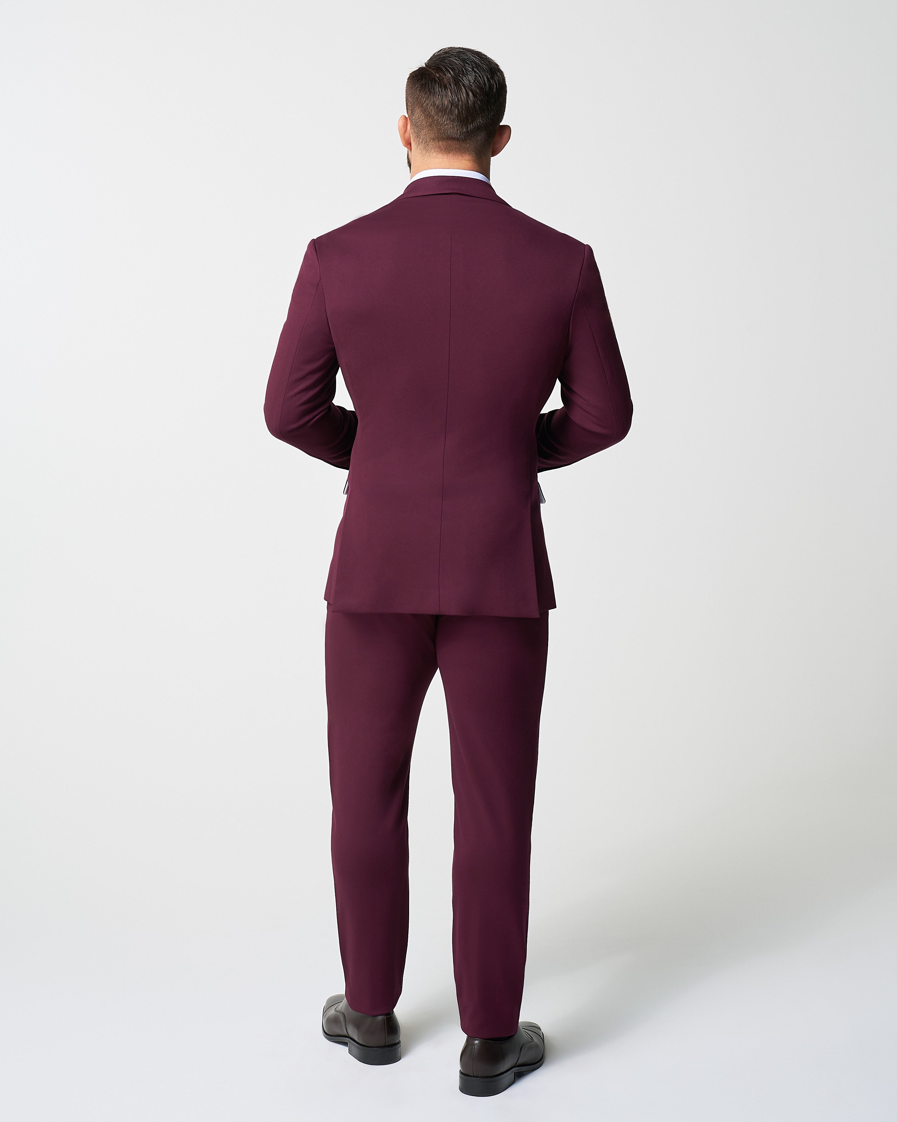 Athletic Fit Stretch Suit - Solid Plum
