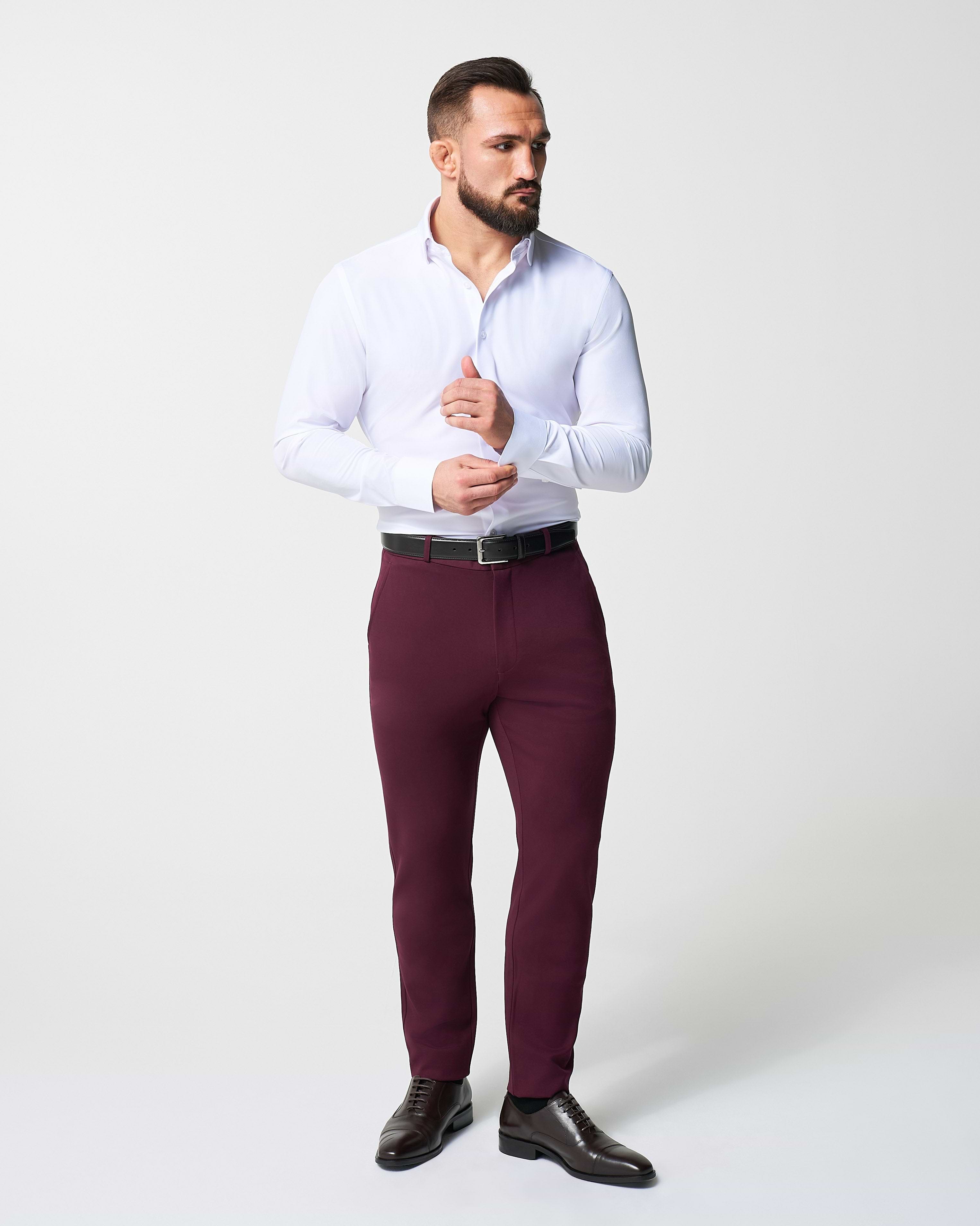 Athletic Fit Stretch Suit - Solid Plum