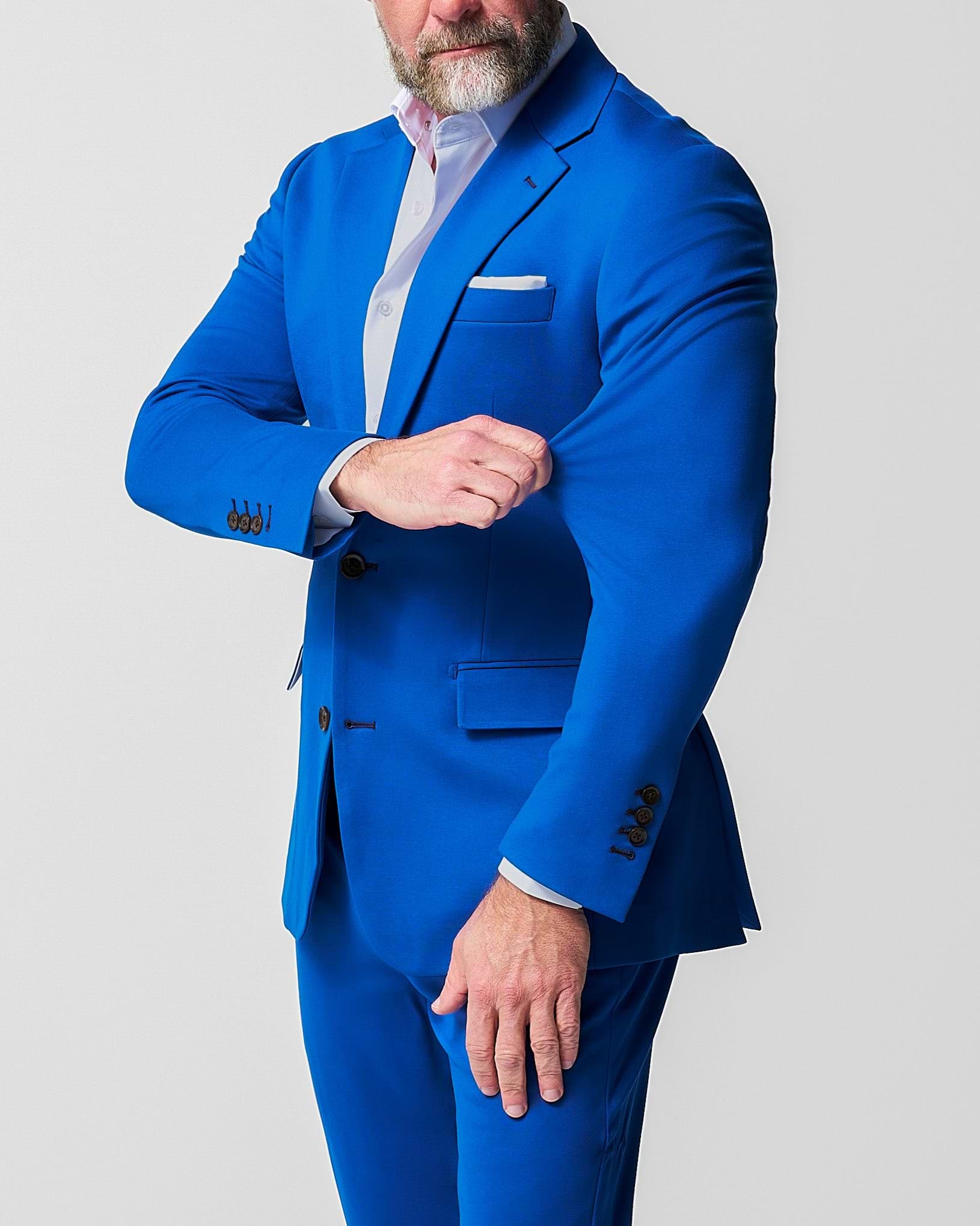 Athletic Fit Stretch Suit - Solid Royal Blue