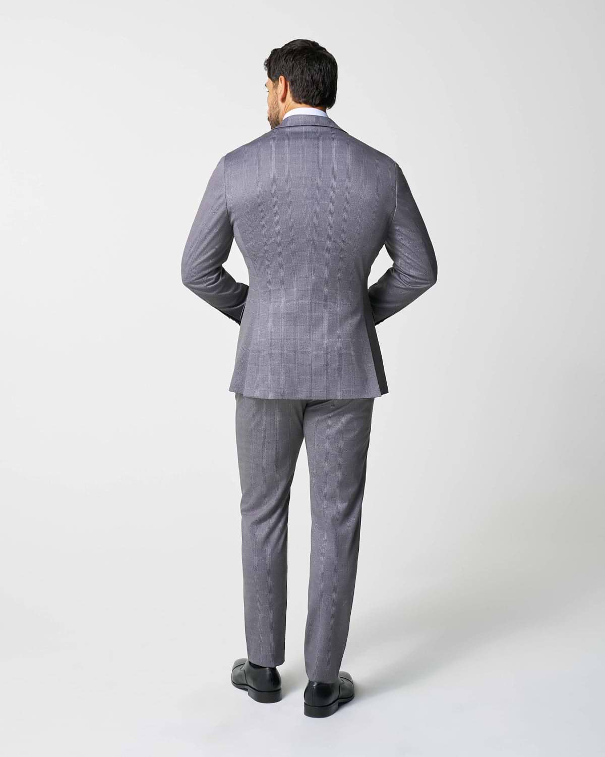 Athletic Fit Stretch Suit - Shadow Grey Plaid