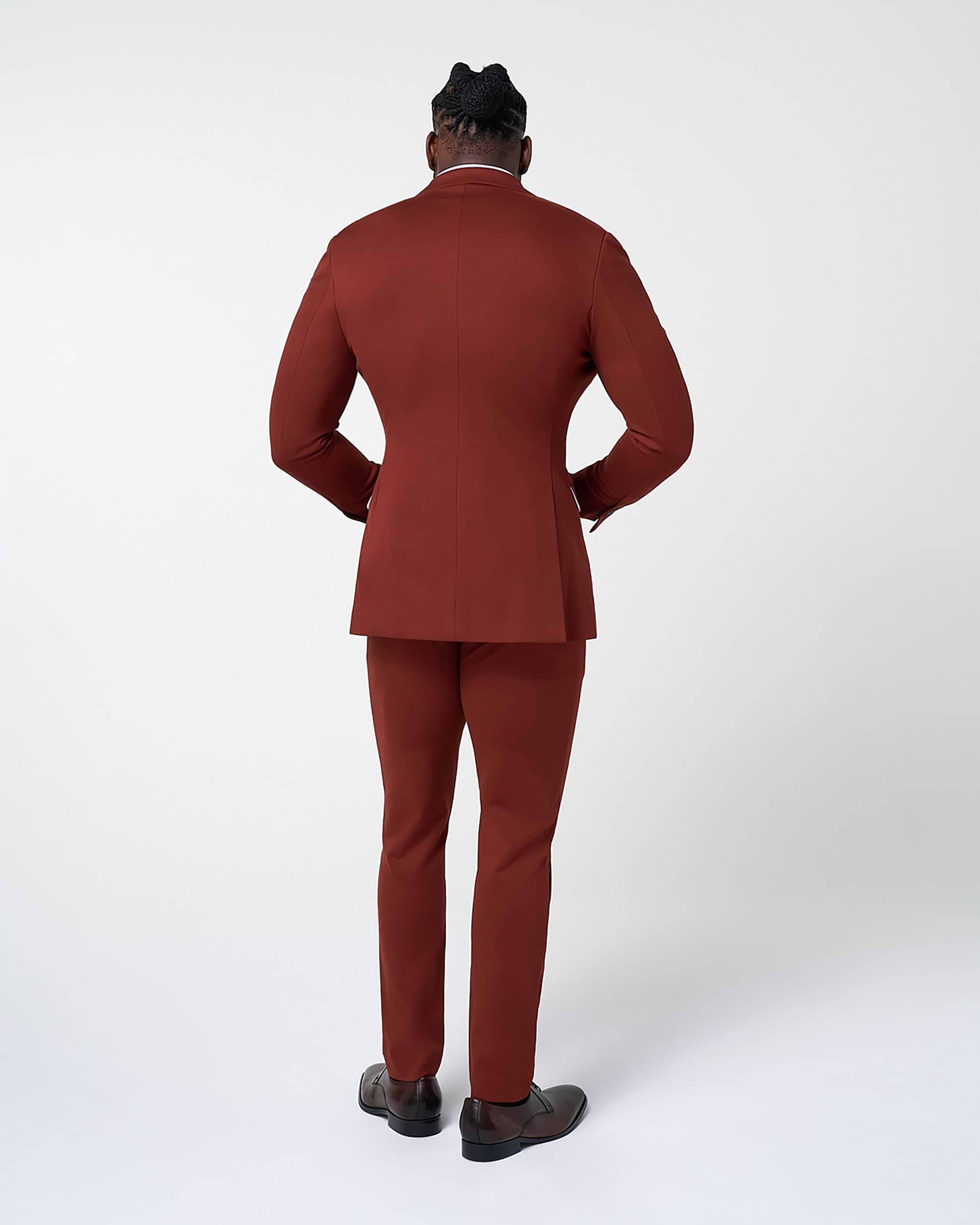 Athletic Fit Stretch Suit - Solid Brick