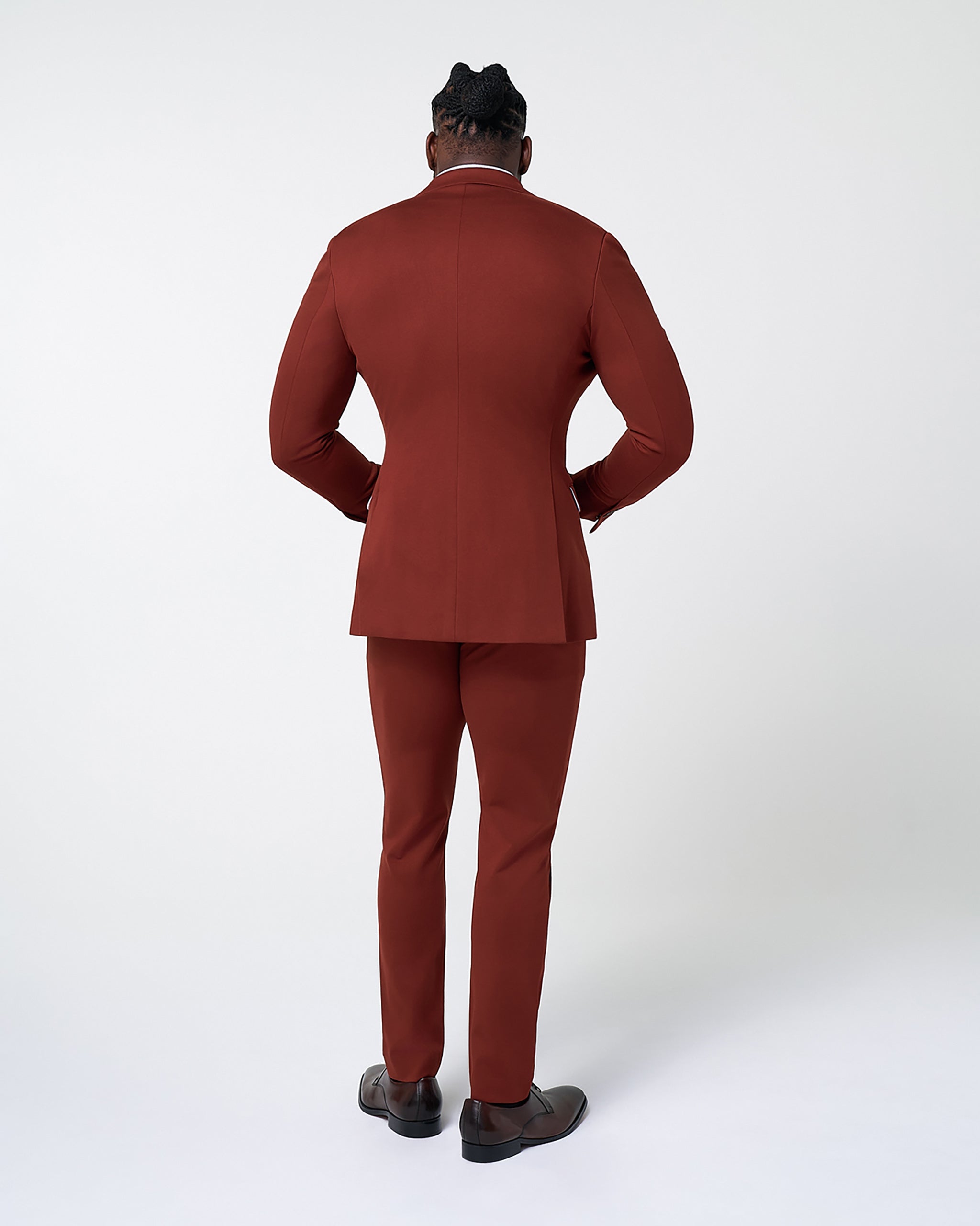 Athletic Fit Stretch Suit - Solid Brick