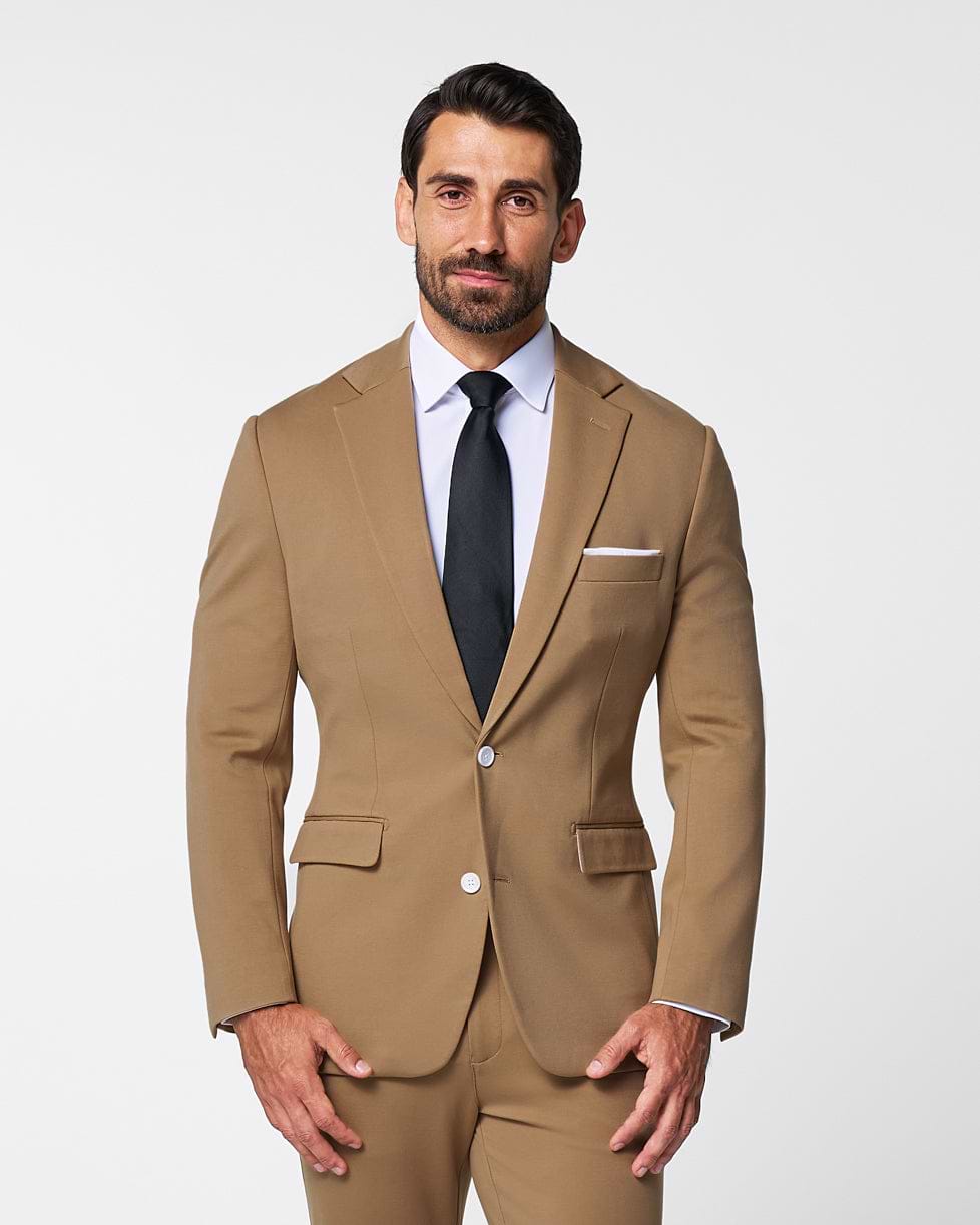 Athletic Fit Stretch Blazer - Solid Dark Tan