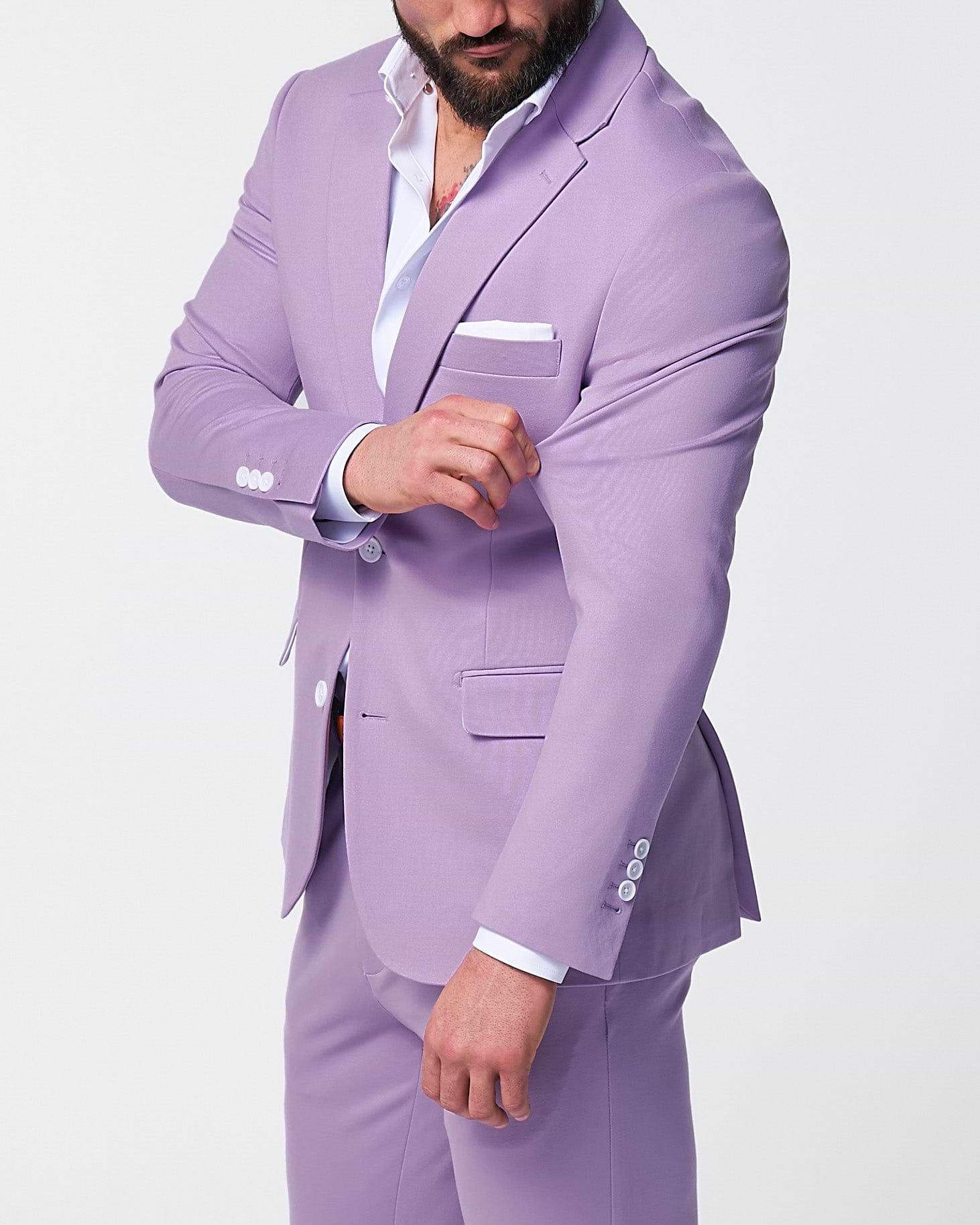 Athletic Fit Stretch Suit - Solid Lilac