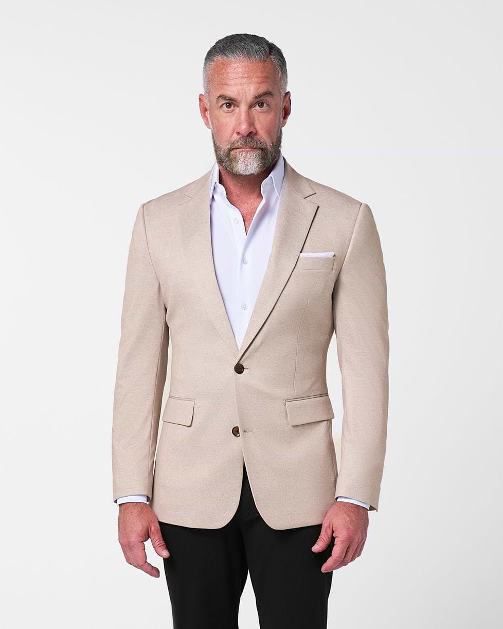 Athletic Fit Stretch Suit - Solid Tan
