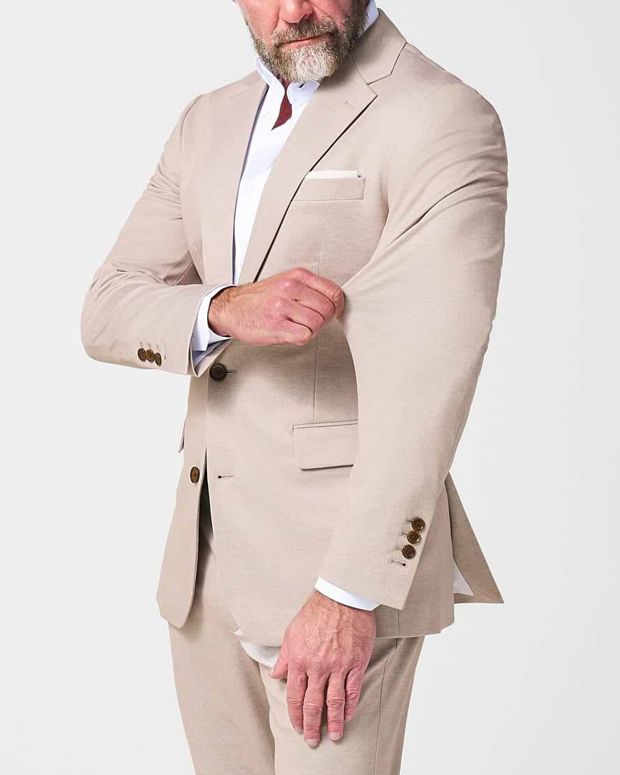 Athletic Fit Stretch Suit - Solid Tan